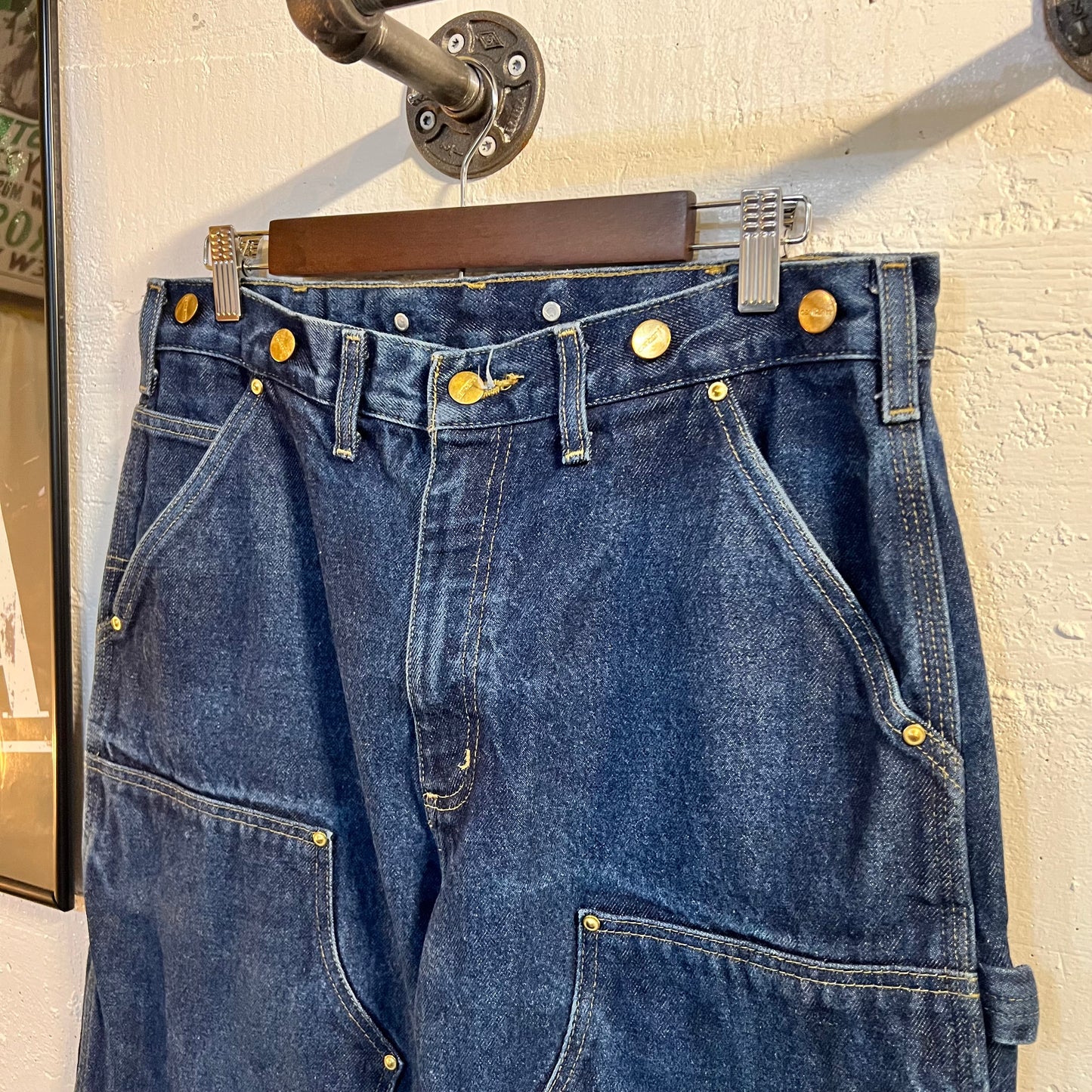 Vintage Carhartt Original Fit Double Knee Denim Carpenter Jeans - Size 32x30 - Dark Wash