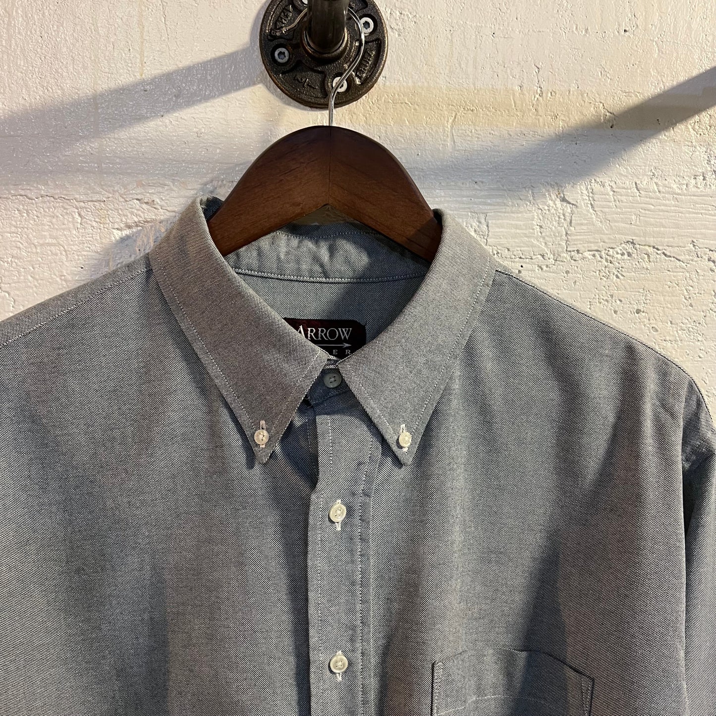 Vintage 80's/90's Arrow Dover Chambray Button Down Shirt - Size (XL) 17.5 34/35 - Made In USA