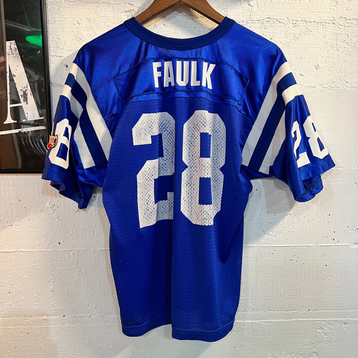 Vintage 90's Wilson Indianapolis Colts Marshall Faulk Youth Jersey - Size Youth Large - Made In USA