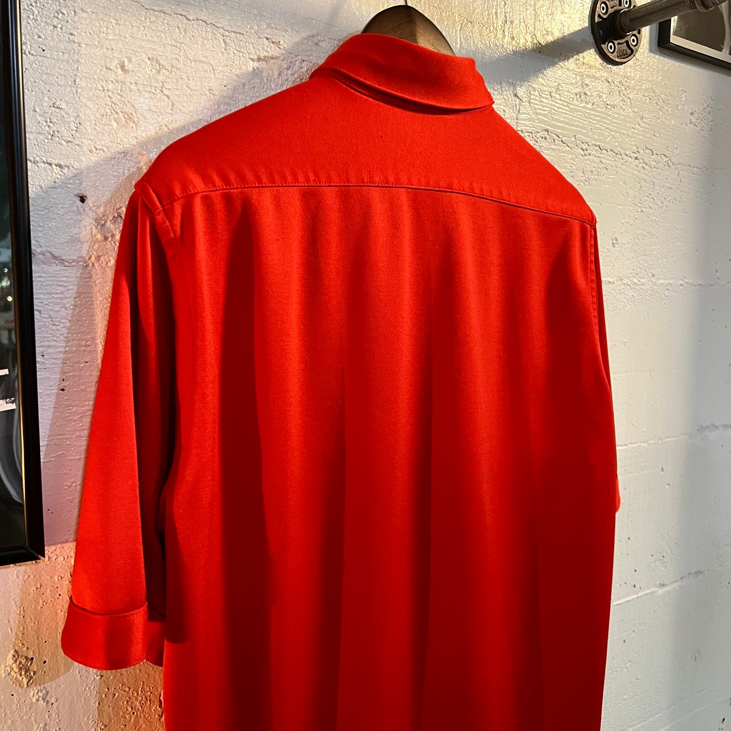 True Vintage 70’s JCPenney Polyester Short Sleeve Button Up Shirt - Size XL - Red