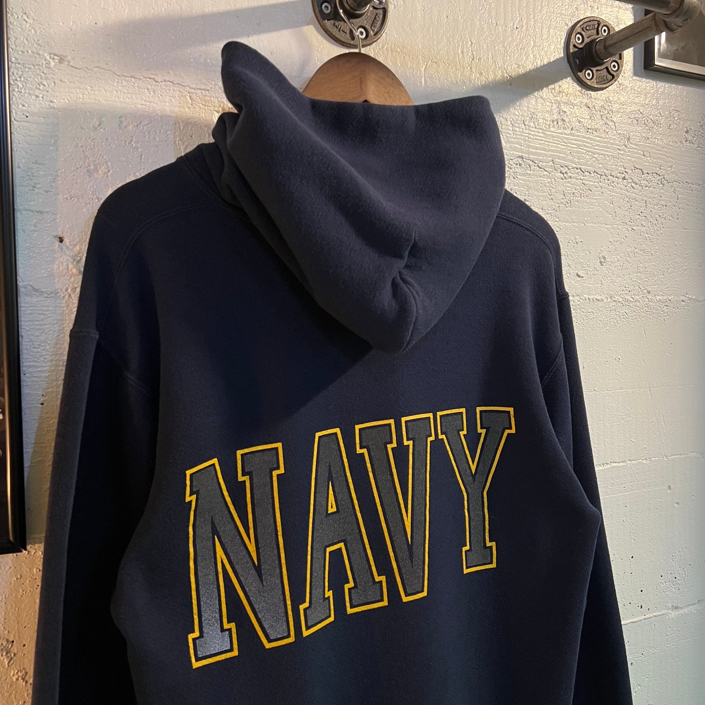 Vintage 90's U.S. Navy Seal Reflective Hoodie Sweatshirt - Size Small - Made In USA - Navy