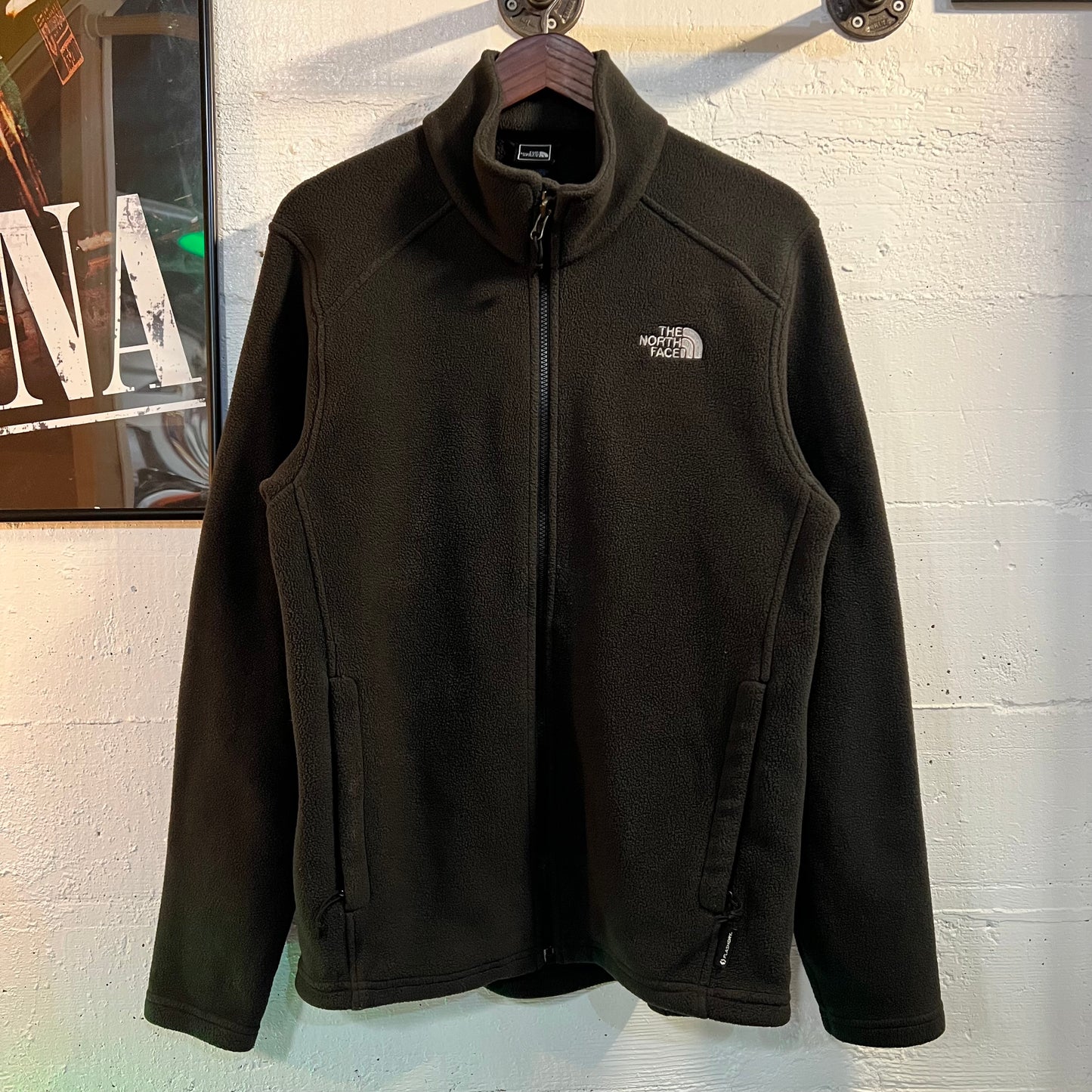 Vintage Embroidered The North Face Zip Up Fleece Jacket - Size Men’s Small - Black