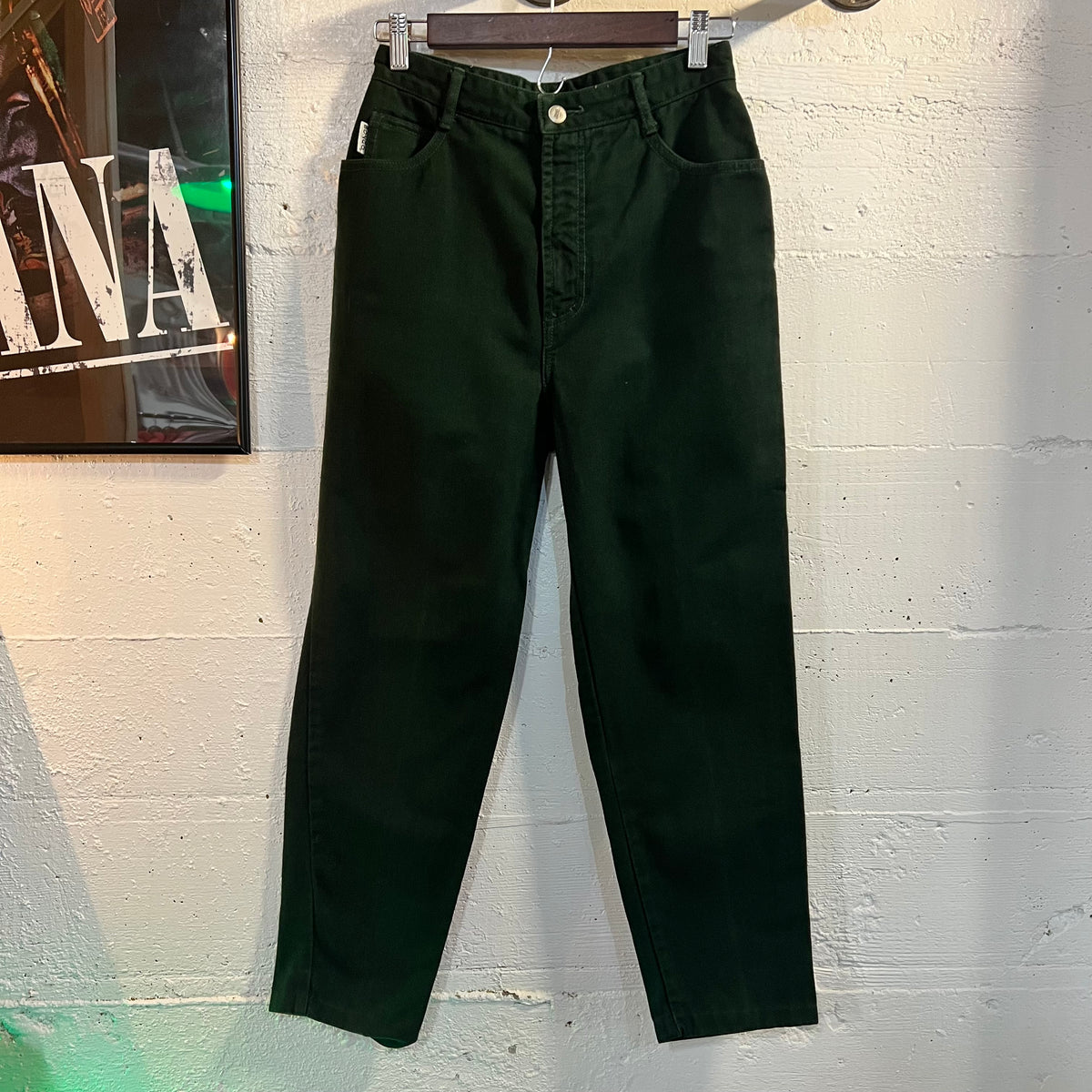 Vintage Bongo By Gene Montesano Denim Jeans - Size 9 - Made In USA - Dark Green