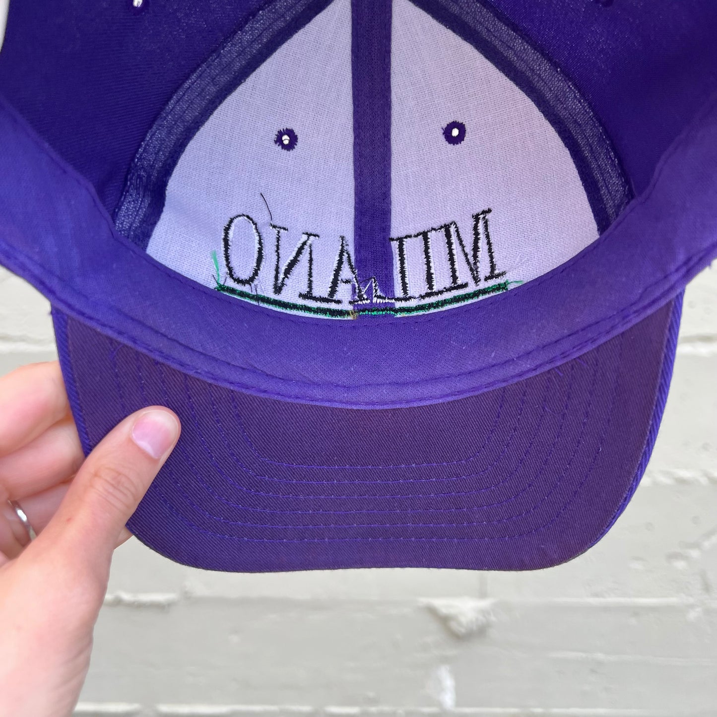 Vintage Embroidered Milano, Italia Snap Back Hat - One Size Fits All - Purple/Multi