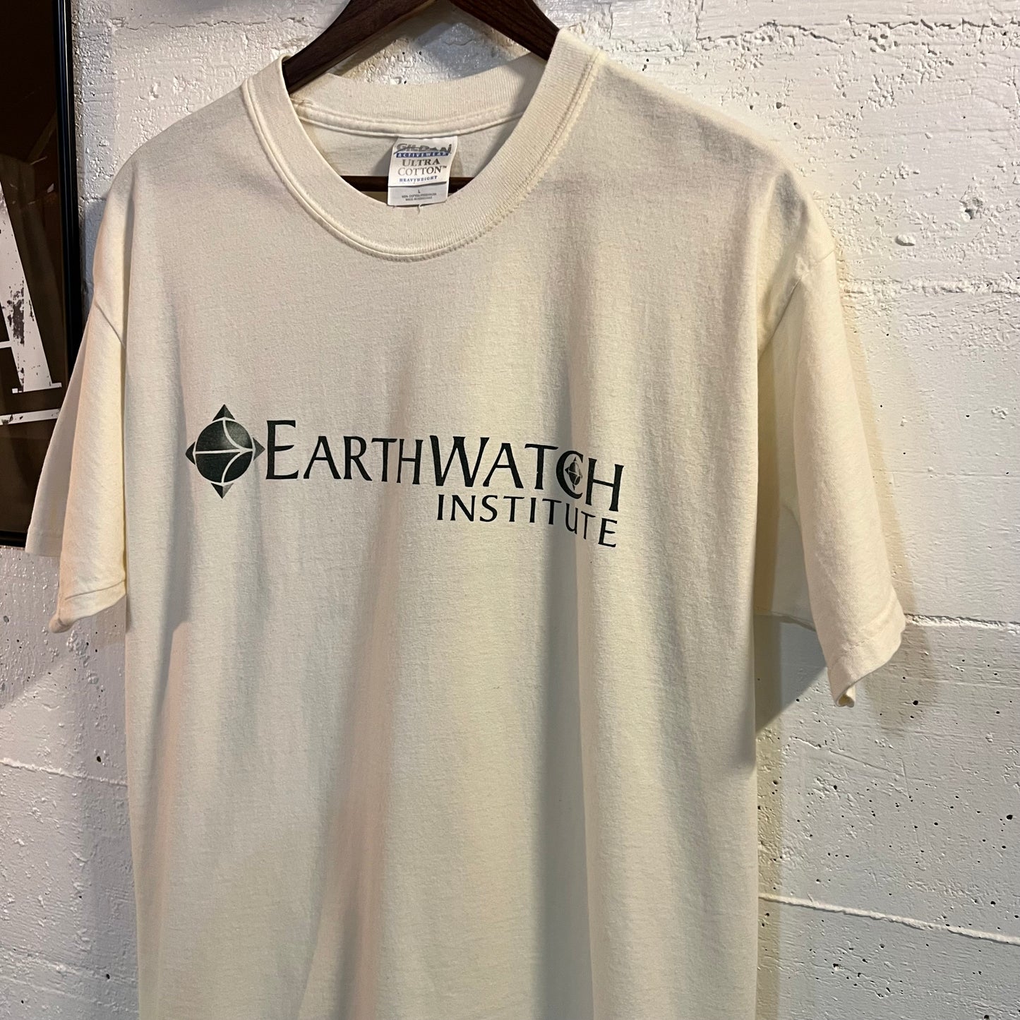 Vintage Earthwatch Institute Research Team T-Shirt - Size Large - Off White/Green