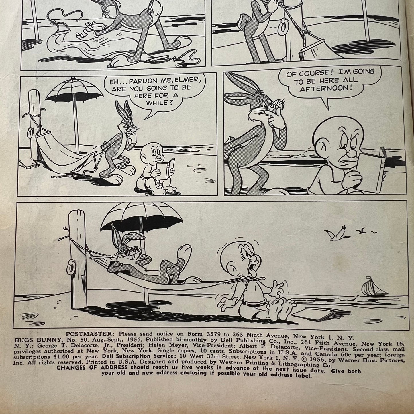 Vintage 1956 Looney Tunes Bugs Bunny Comic Book