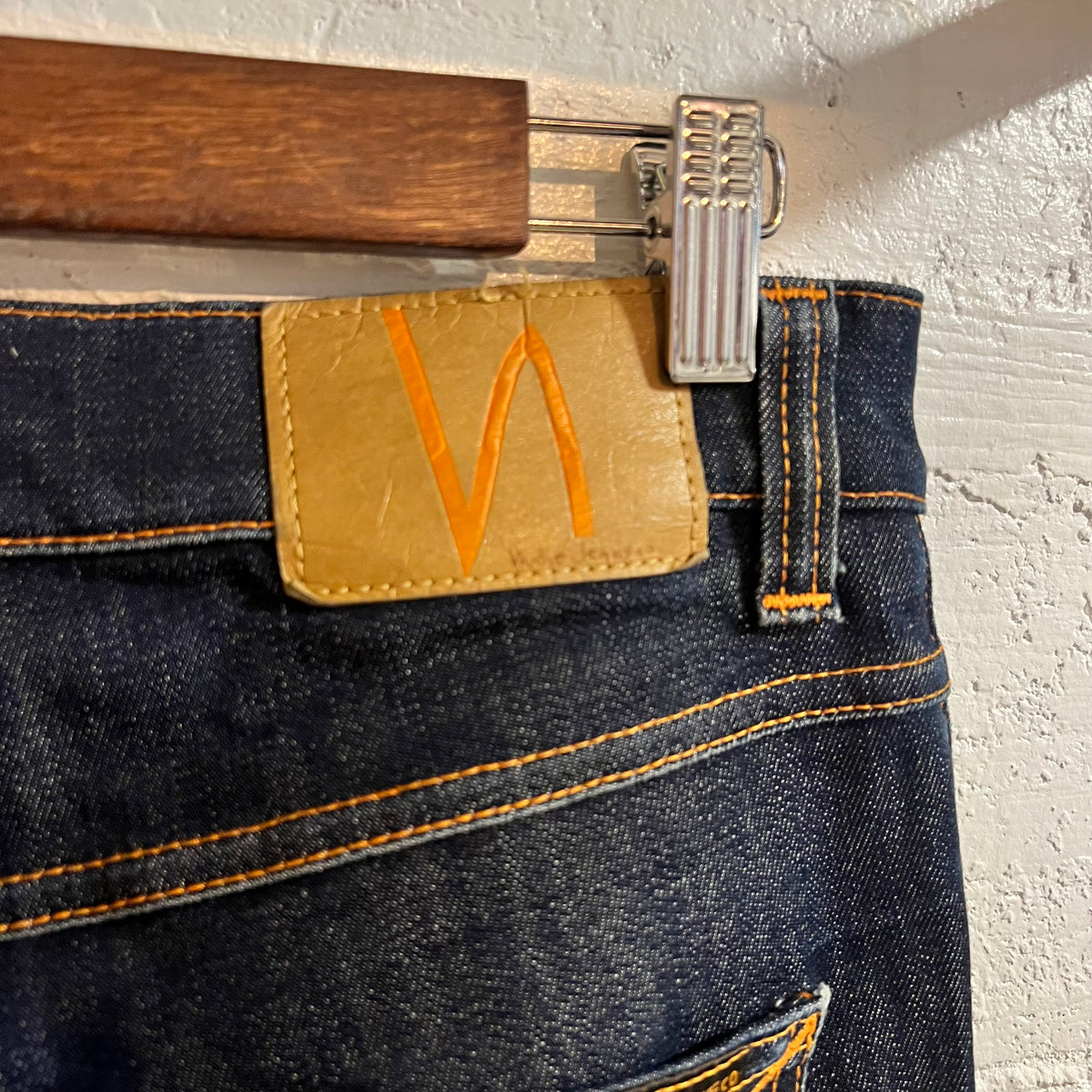 *Pre-Owned* Nudie Jeans Lean Dean 'Dry 16 Dips' Raw Denim Jeans - Size 31" x 30.5" - Made In Italy