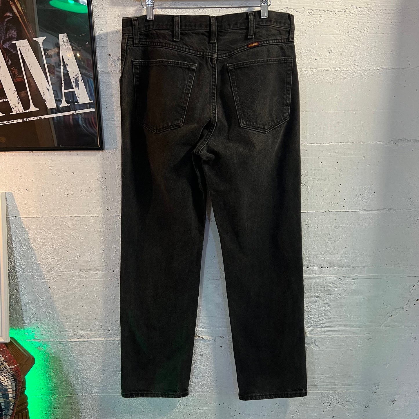 Vintage 2000's Rustler Faded Black Denim Jeans - Size 33" x 30" - Faded Black Denim