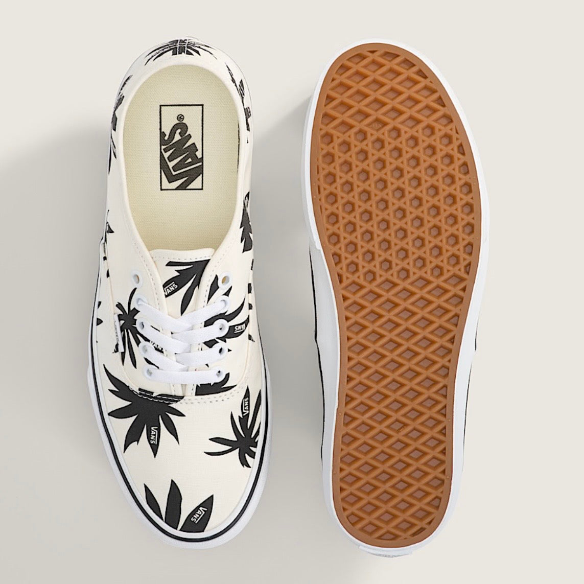 *New* Vans Authentic Archive Print Canvas Shoe - Size 9.5M/11W - Marshmallow/Black - VN000Z75KIG
