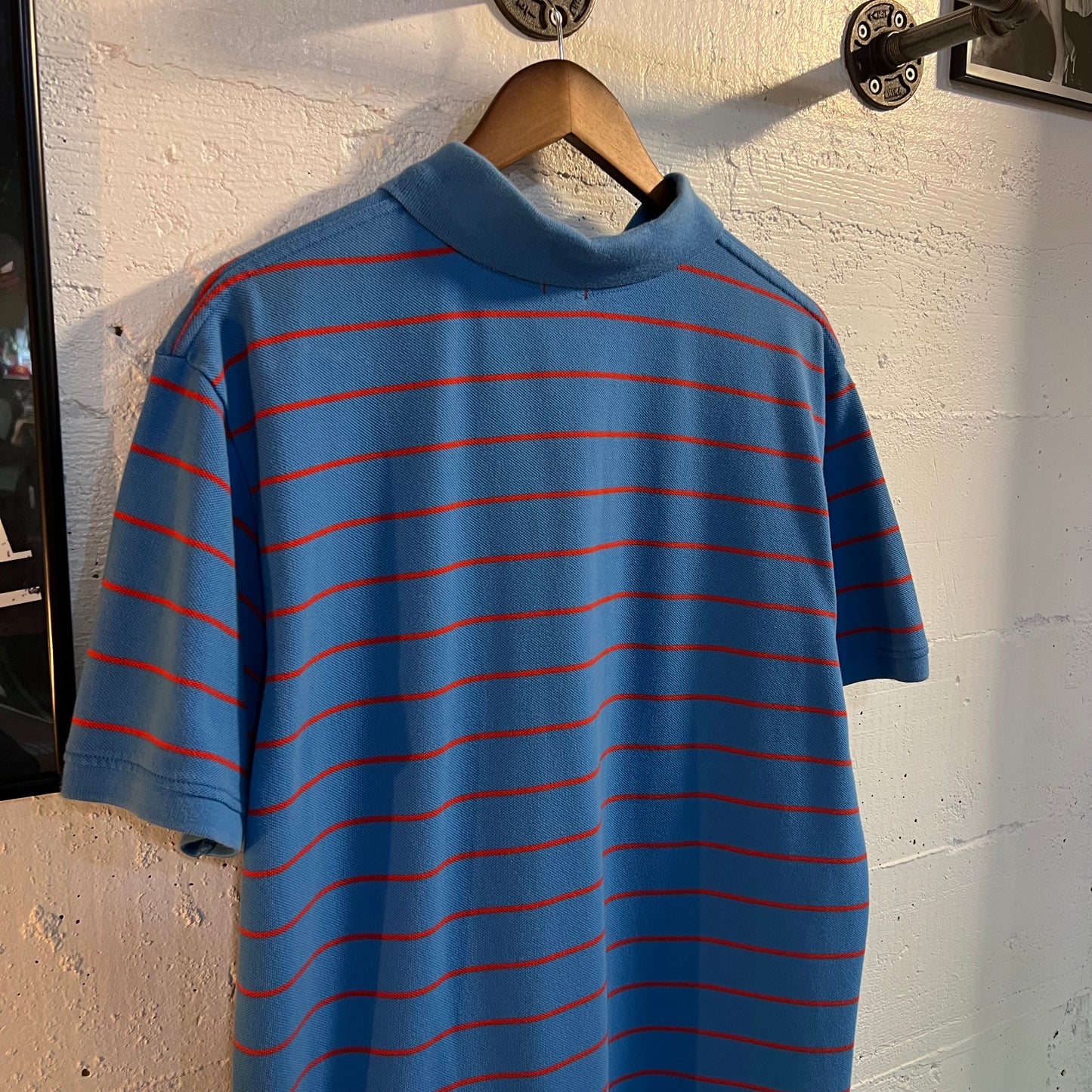 Vintage 2000's Nike Mini Swoosh Embroidered Striped Polo Shirt - Size XL - Silver Tag - Blue/Red