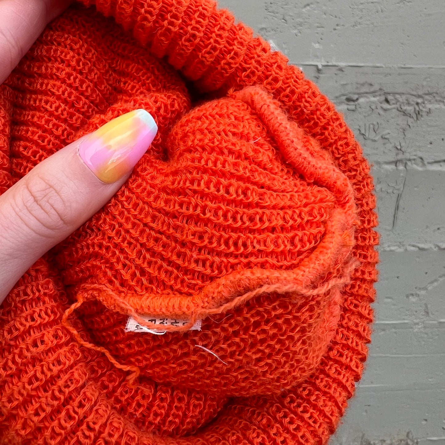 Vintage Burnt Orange Cuffed Watch Cap Beanie - O/S - Made In USA - Burnt Orange