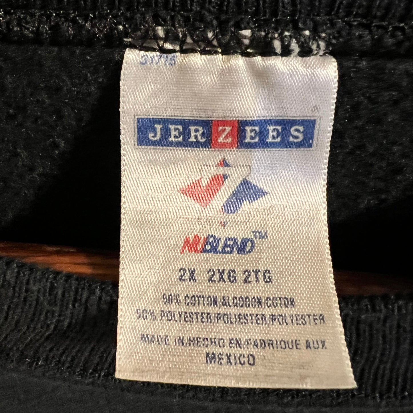 Vintage Distressed Jerzees Road Hog Motorcycle ‘Feel The Power’ Crewneck Sweatshirt - Size 2XL - Black/White