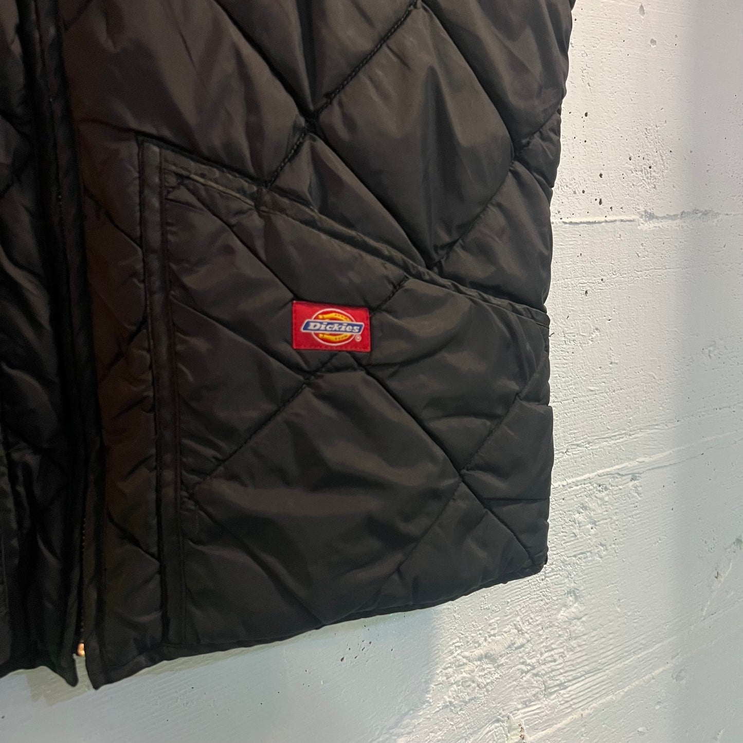 Dickies Quilted Nylon Bomber Workwear Vest - Size Large - Black