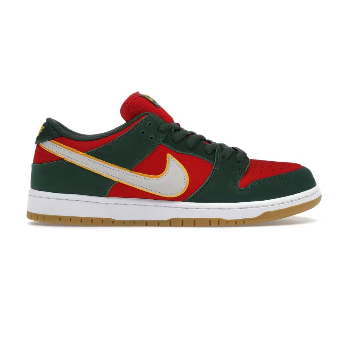 *New* Nike SB Dunk Low Pro Premium ‘SuperSonics’ - Size 9.5 - Fir/White/University-Gold/Fire Red - FZ1287-300