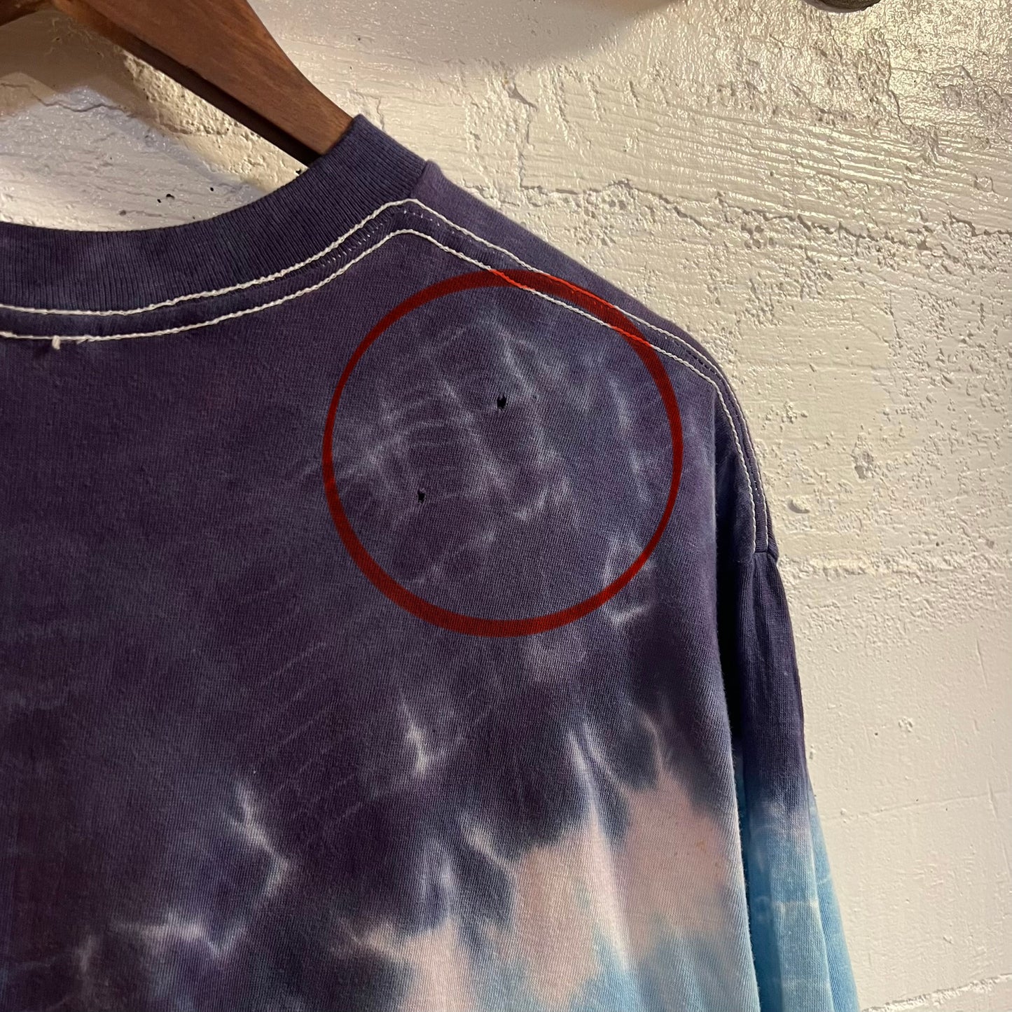 Vintage 1986 Jenshus Tie Dye Cosmic Zipper Single Stitch T-Shirt - Size Large - Made In USA - Blue/Light-Blue