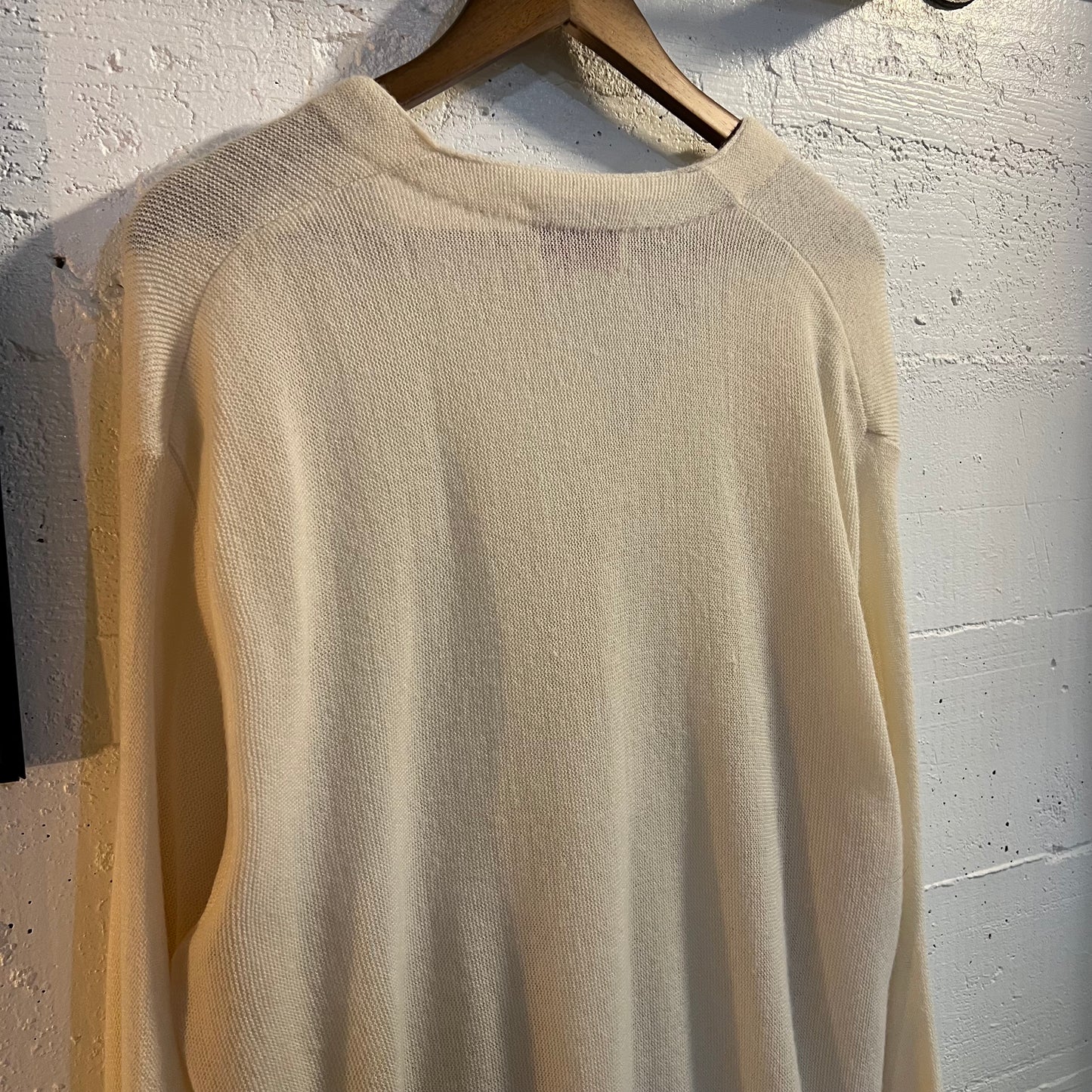 Vintage 60’s/70’s Lord Jeff 100% Acrylic Knitted Cardigan Sweater - Size XL - Made In USA - Cream