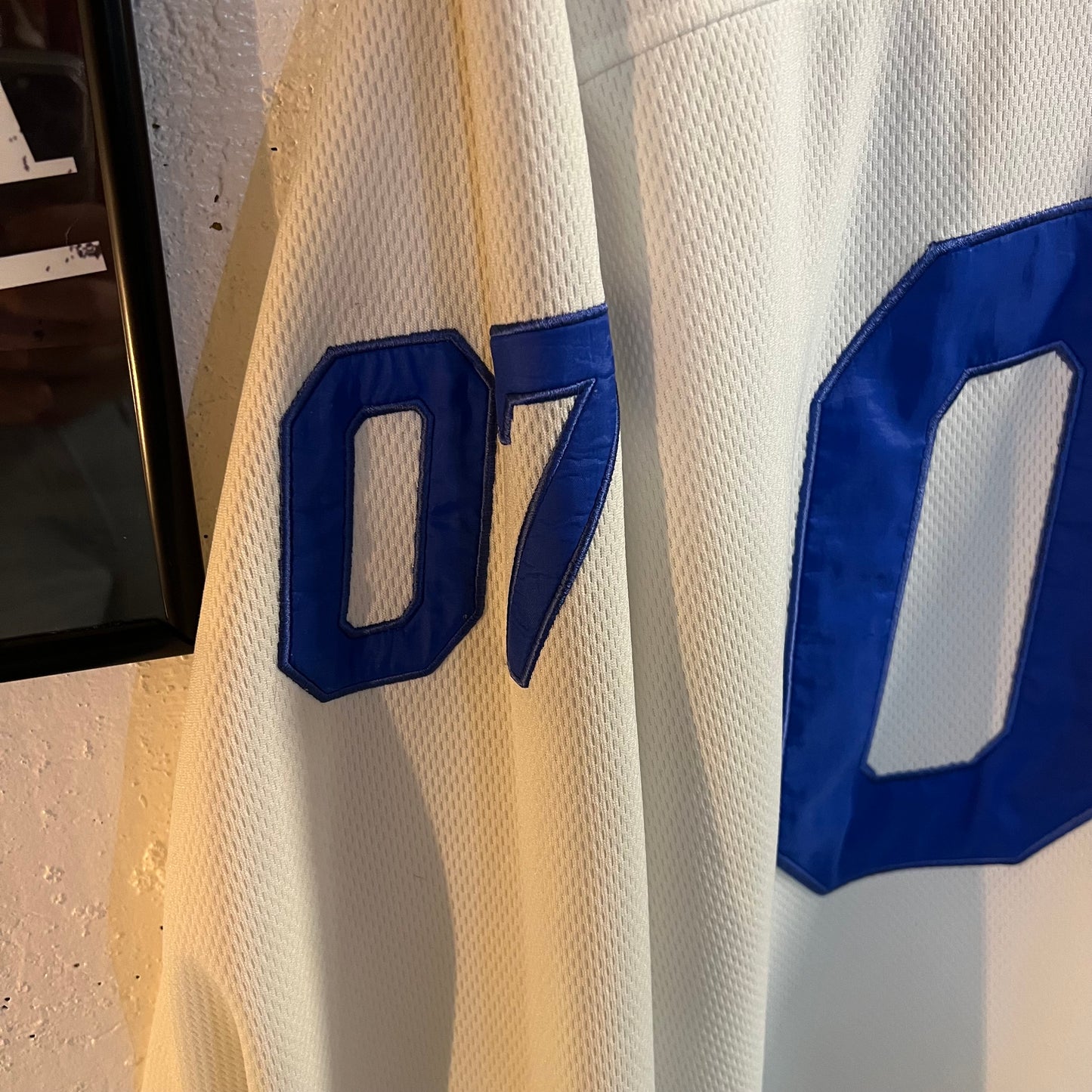 Vintage 2000's Starter 07 Long Sleeve Stitched Jersey - Size Medium - White/Blue