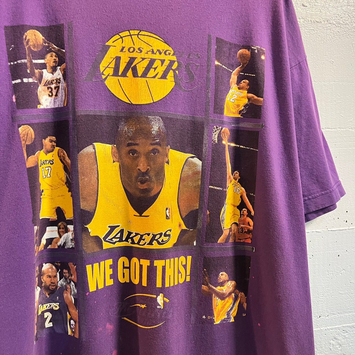 Vintage 2000's Kobe Bryant Los Angeles Lakers '2010' NBA Finals Rap Style T-Shirt - Size XXL - Purple/Gold
