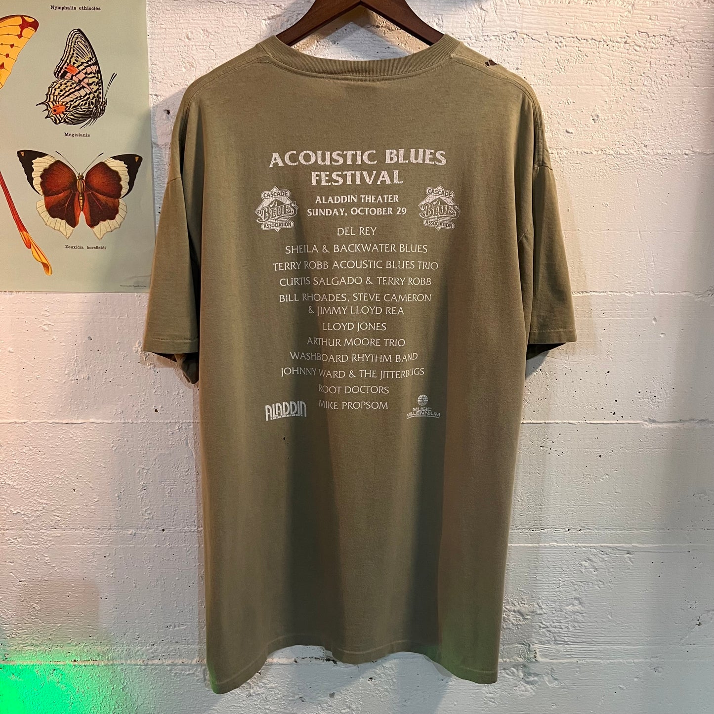 Vintage 1993 Cascade Acoustic Blues Festival T-Shirt - Size XL - Single Stitch