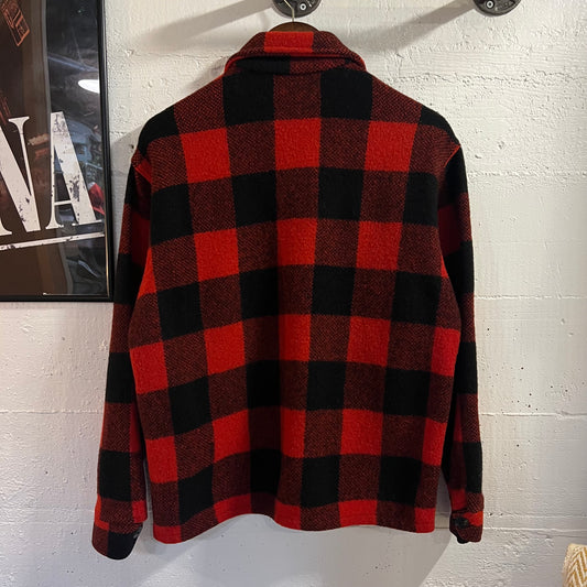 True Vintage 1950's-1960's Union Made King-O-Sport Wool Buffalo Plaid 4-Pocket Hunting Jacket - Size Medium - Made In USA - WPL3603