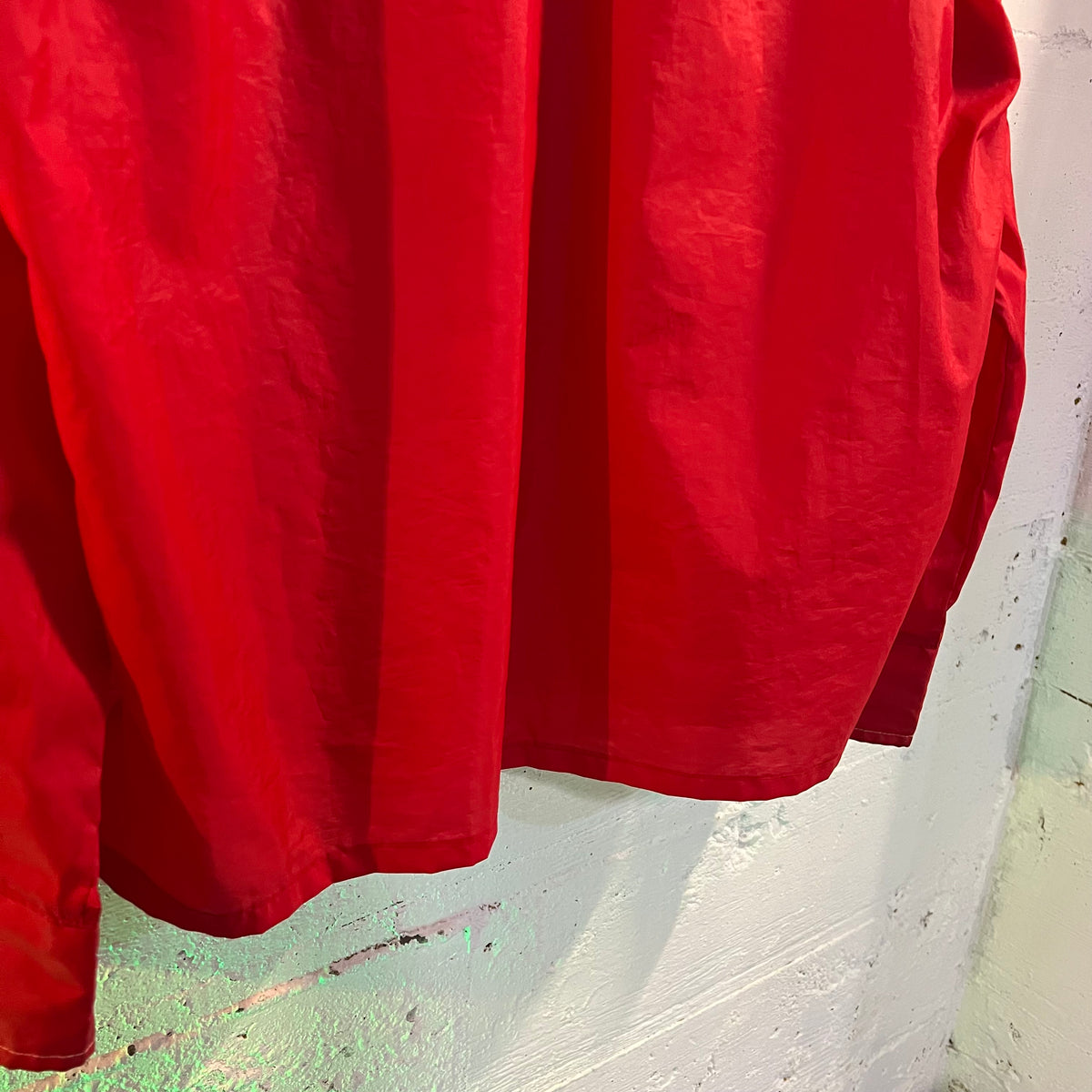 True Vintage 60's Champion Running Man Rodeo Style Button Snap Nylon Jacket - Size XL - Made In USA - Red/White