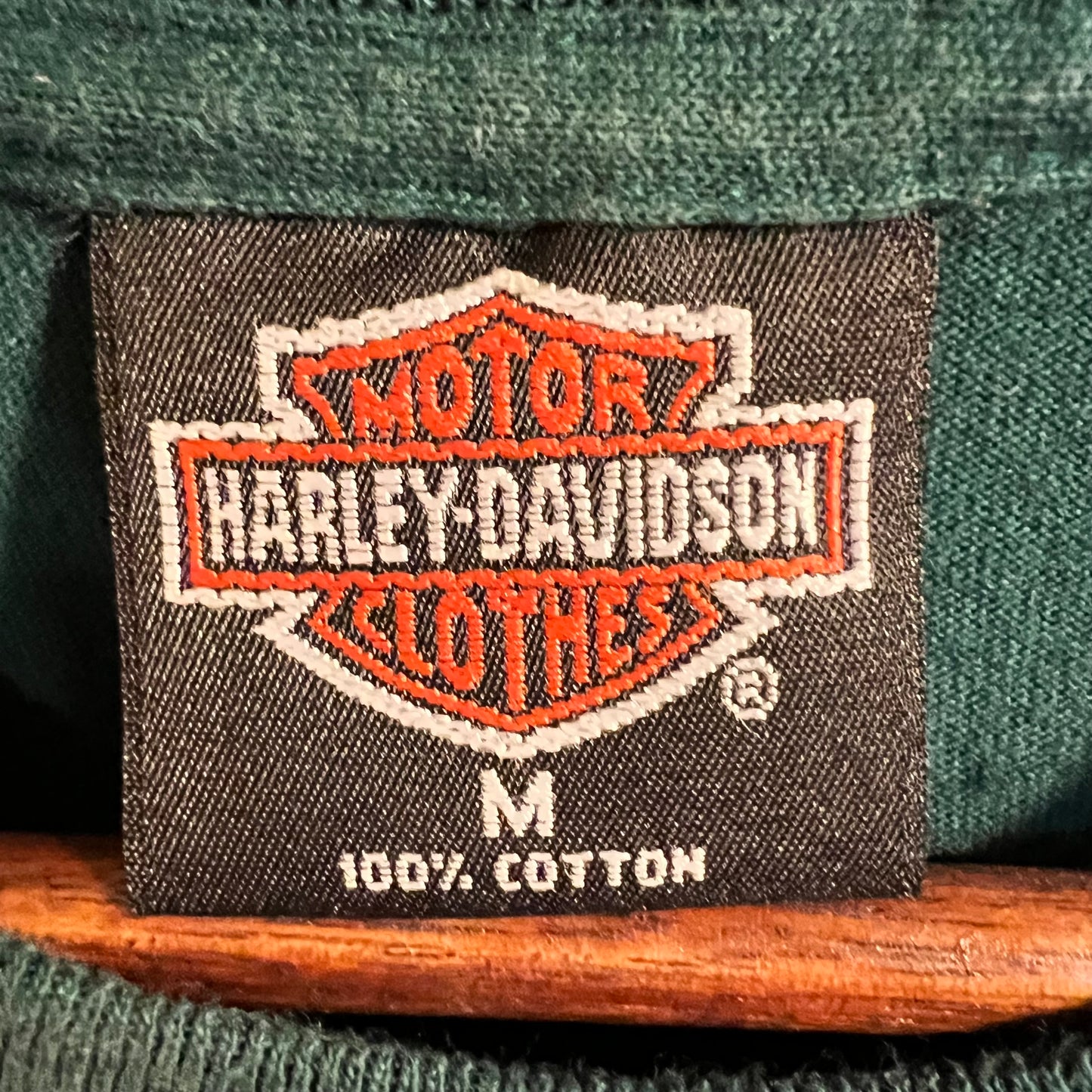 Vintage 90's Harley Davidson Motorcycles 'Harley Rules' - Size M - Made In USA - Emerald Green
