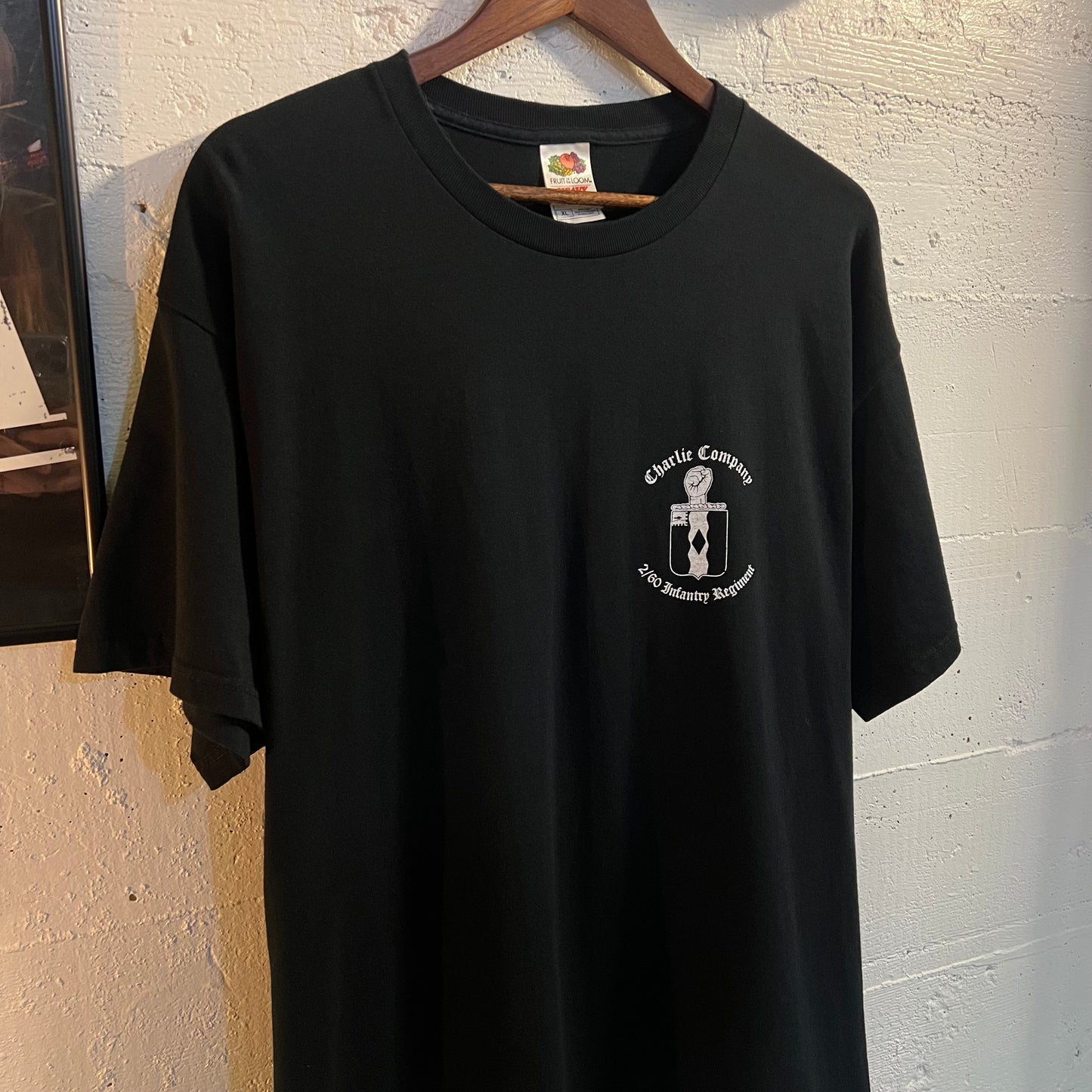 Vintage 90's U.S. Military Charlie Company 'Wolfpack' T-Shirt - Size XL - Black