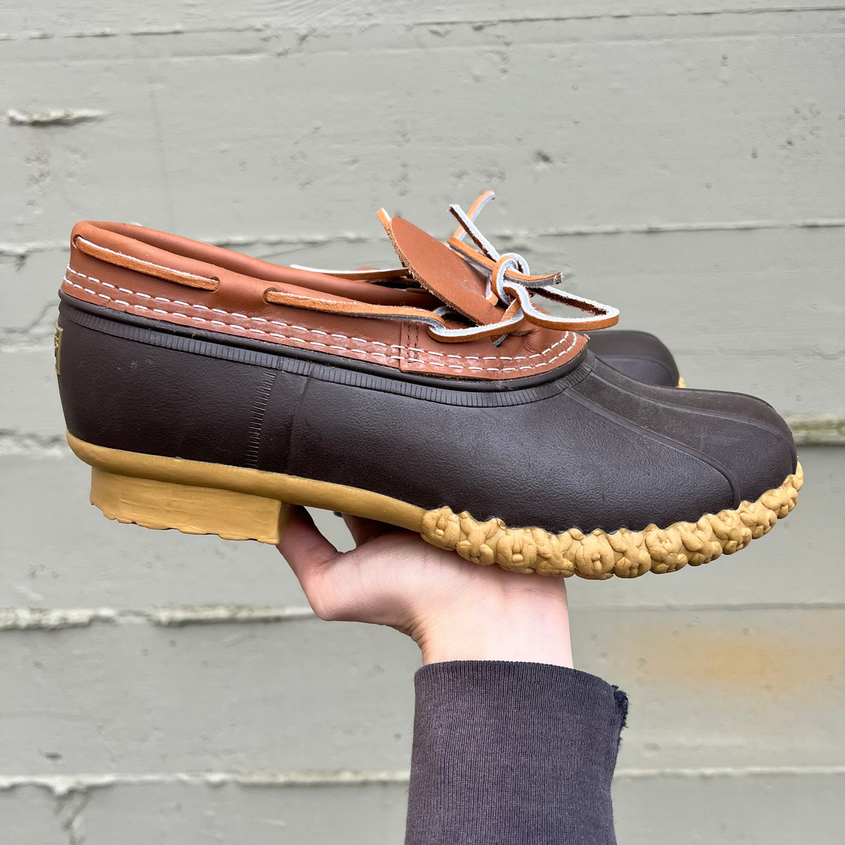 Vintage L.L. Bean Men's Bean Boot Rubber Moc - Size 8W - Brown/Gum - Made In USA