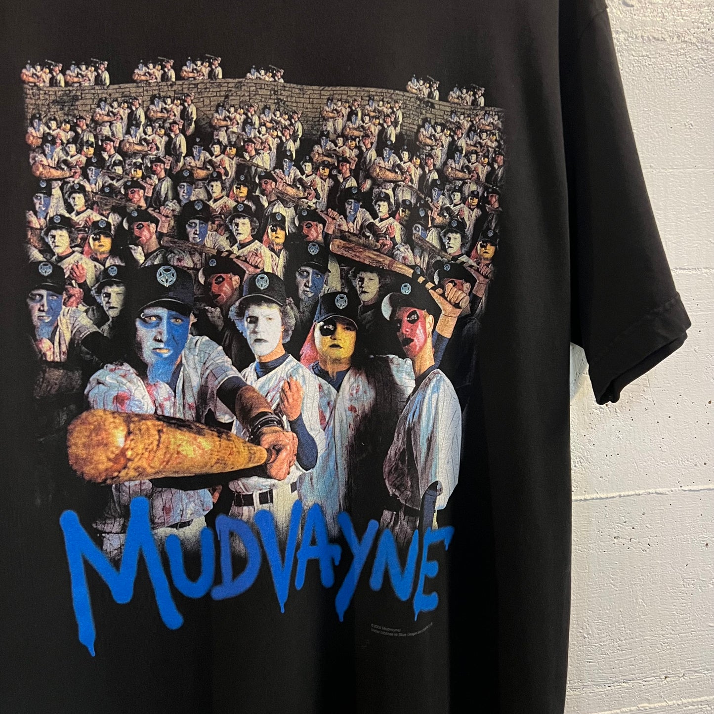 Vintage 2002 Mudvayne 'Can You Dig It' Blue Grape T-Shirt - Size Large - Black/Multi