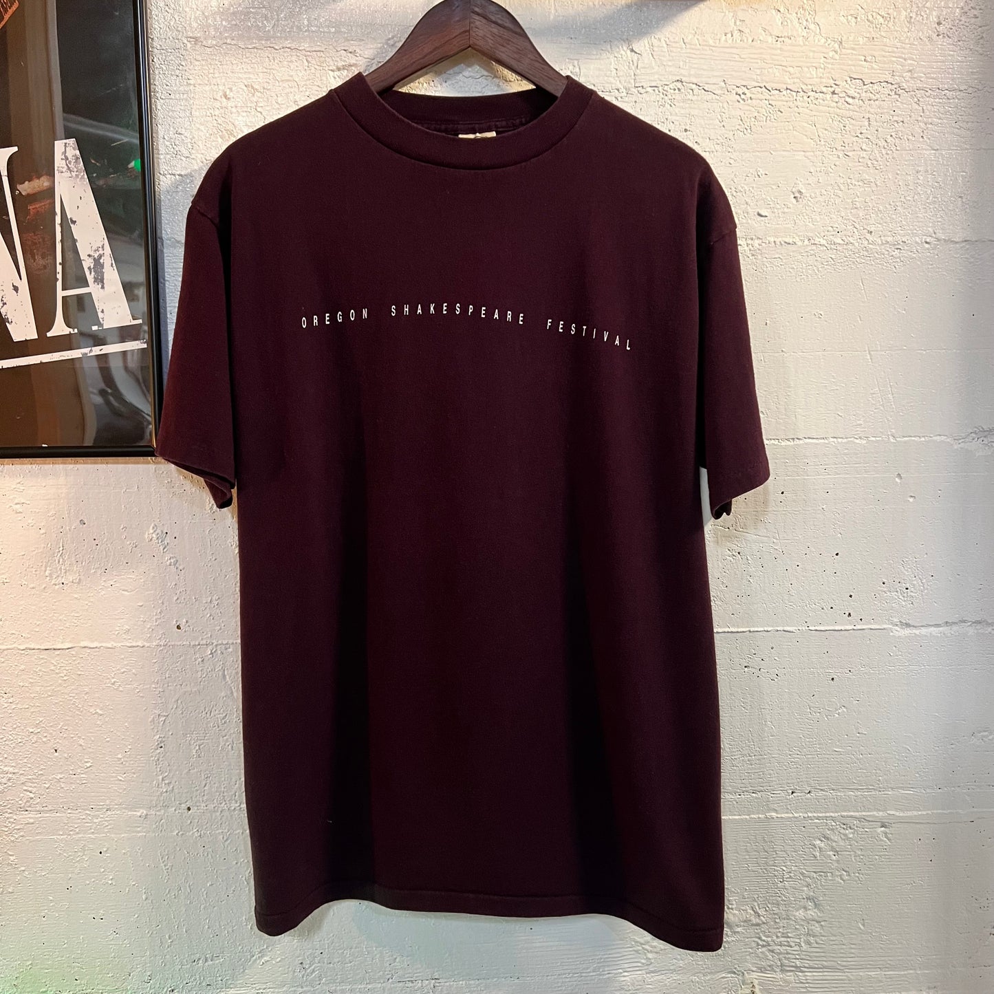 Vintage Oregon Shakespeare Festival Single Stitch T-Shirt - Size Large - Made In USA - Beautiful Maroon Color