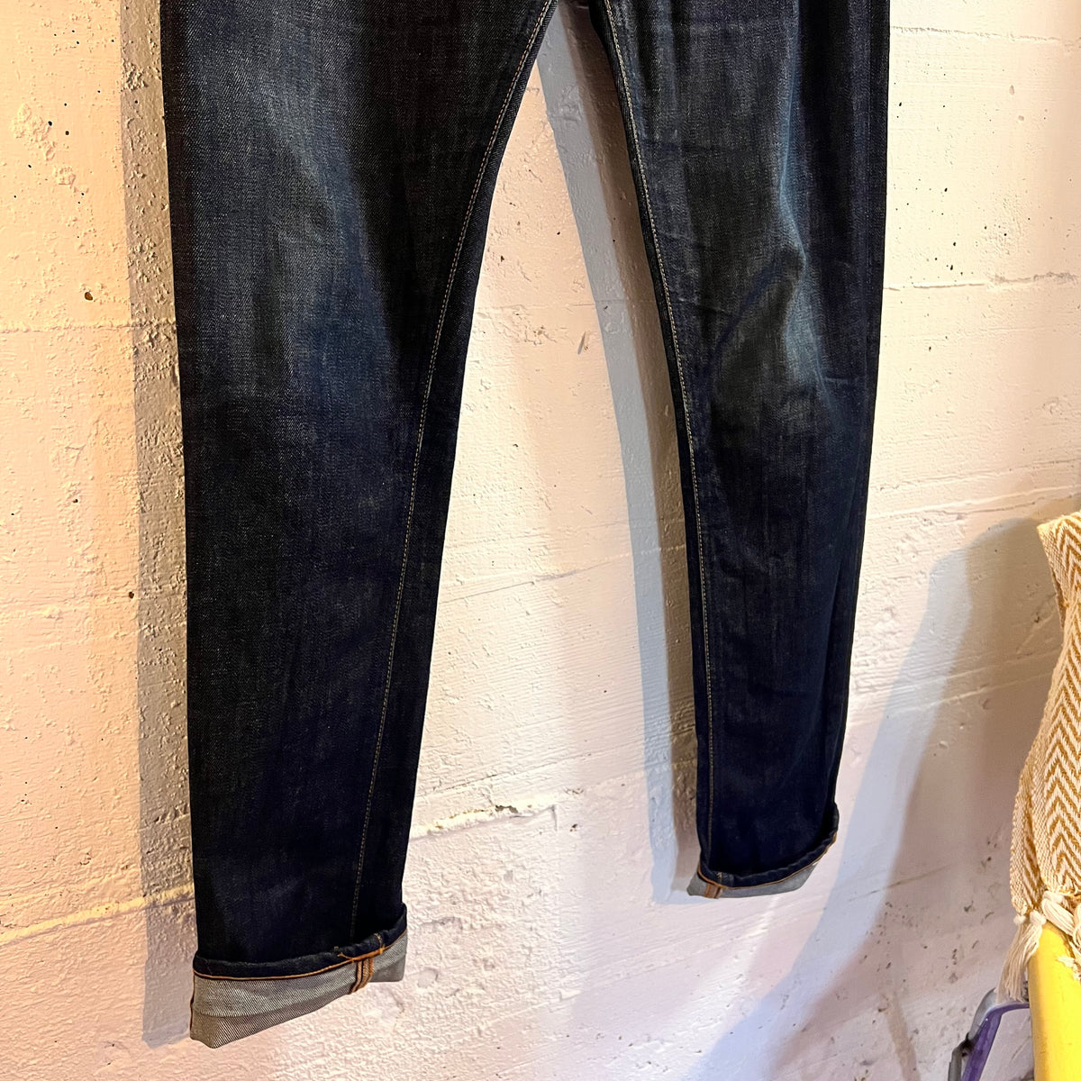 *Pre-Owned* Nudie Jeans Lean Dean 'Dry 16 Dips' Raw Denim Jeans - Size 31" x 30.5" - Made In Italy