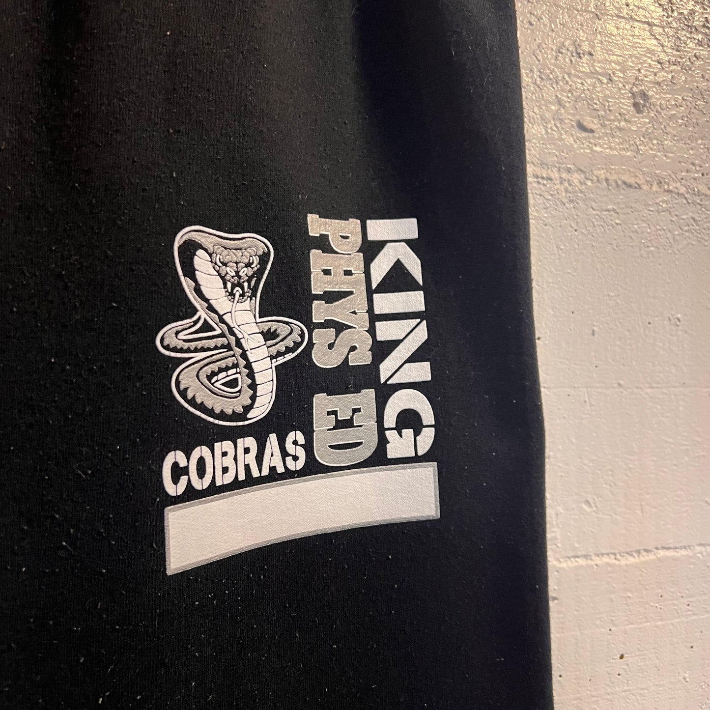 Vintage Jerzees King Cobras Physical Ed. Elastic Waist Sweatpants - Size Small - Black/White/Silver