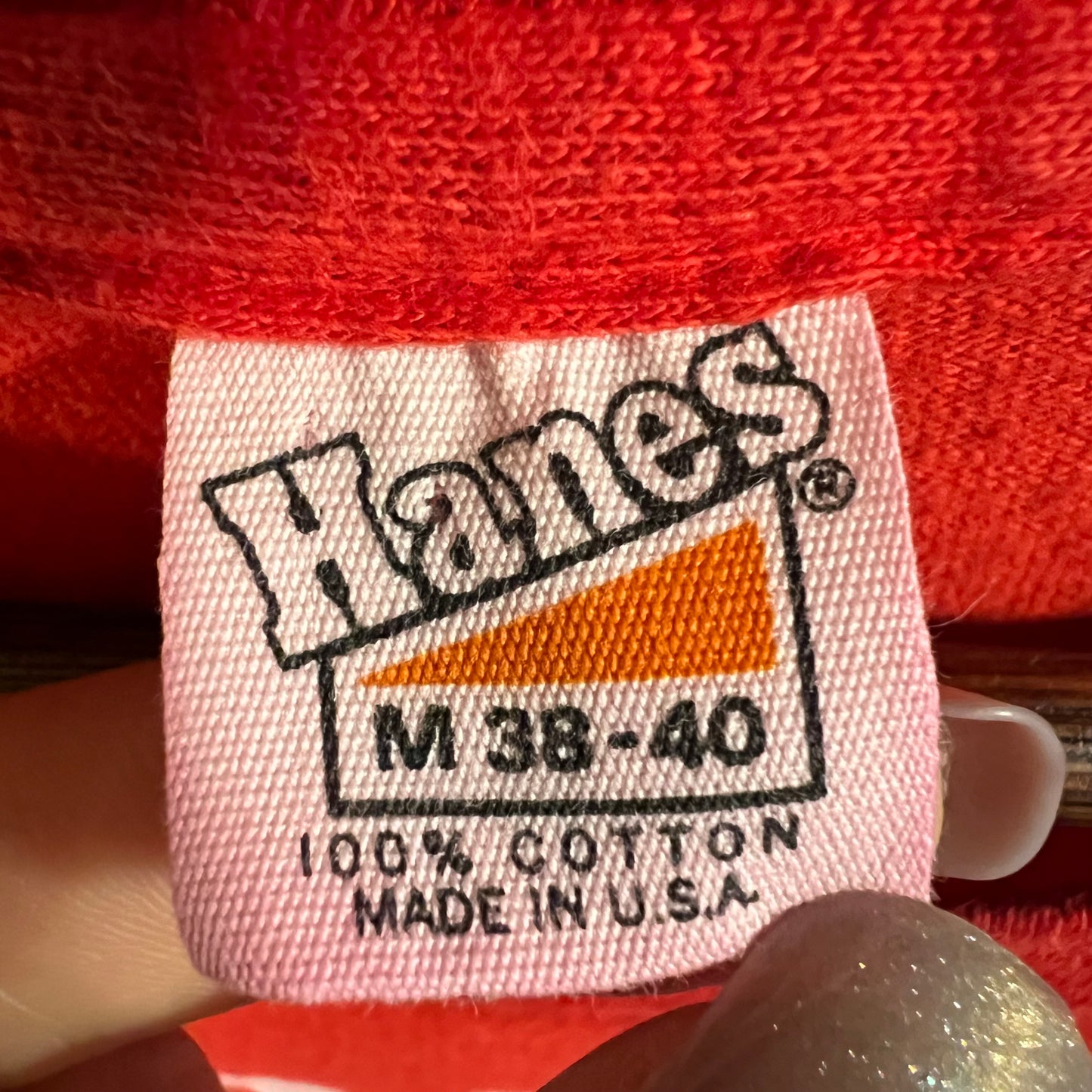 Vintage 1970's Hanes 'America Show Us Your Underalls' Single Stitch T-Shirt - Size Medium - Made In USA - Red