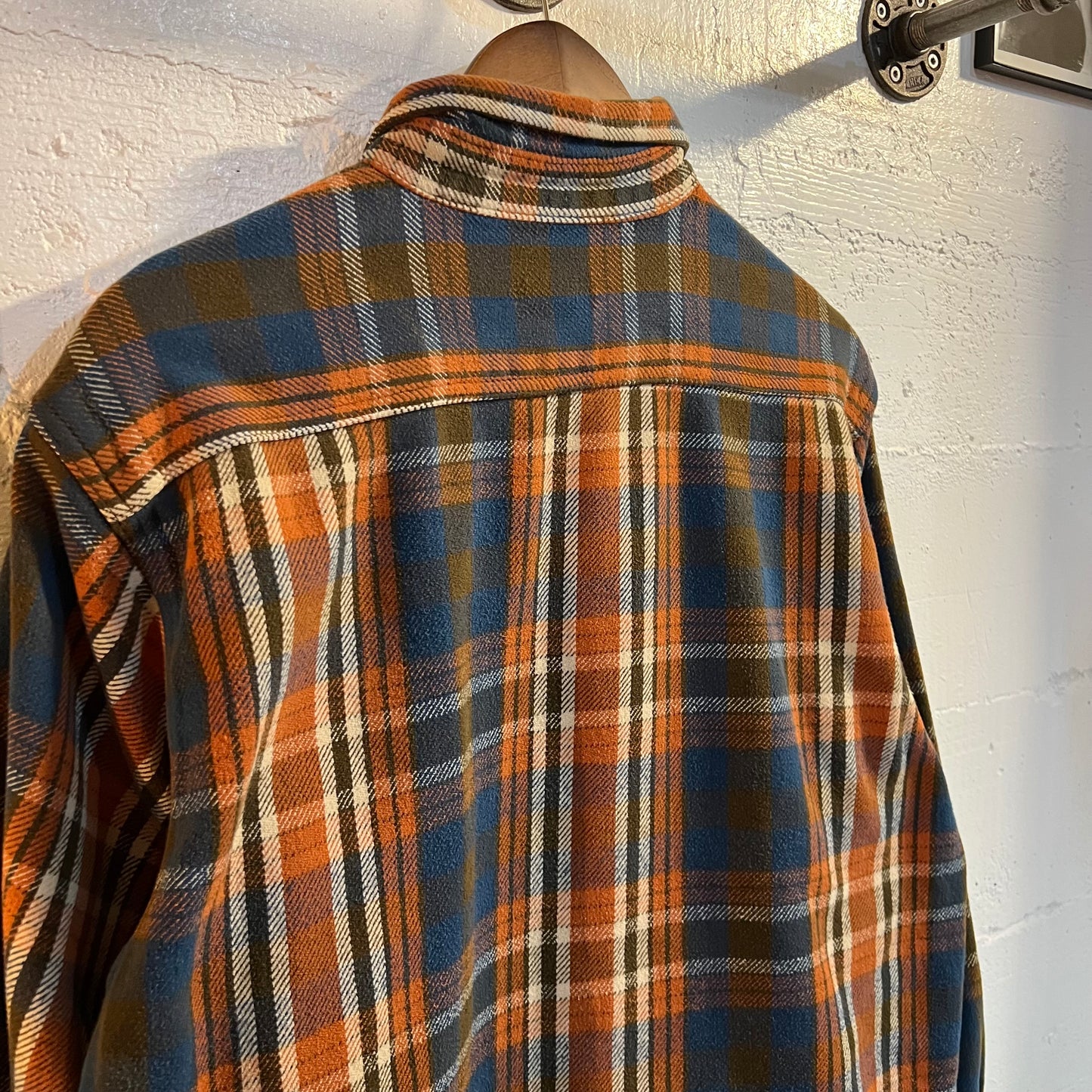 Vintage 90’s Five Brother Heavyweight Plaid Flannel Button Up Shirt - Size XL - Blue/Orange/Brown/White