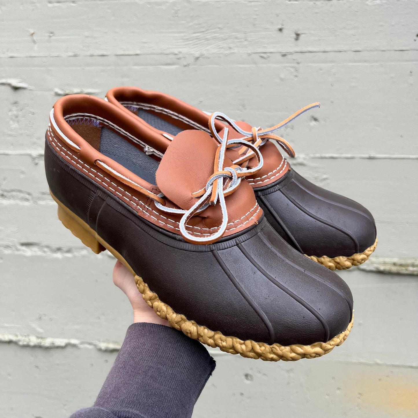 Vintage L.L. Bean Men's Bean Boot Rubber Moc - Size 8W - Brown/Gum - Made In USA