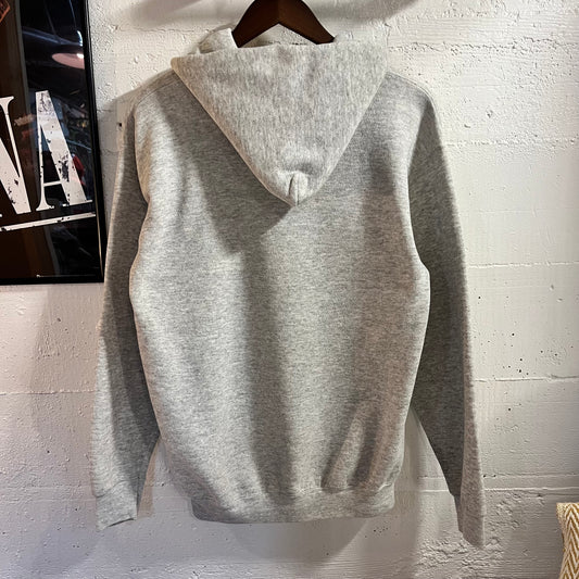 Vintage 80’s Sea World Zip Up Hoodie Sweatshirt - Size Medium - Made In USA - Heather Grey/Blue