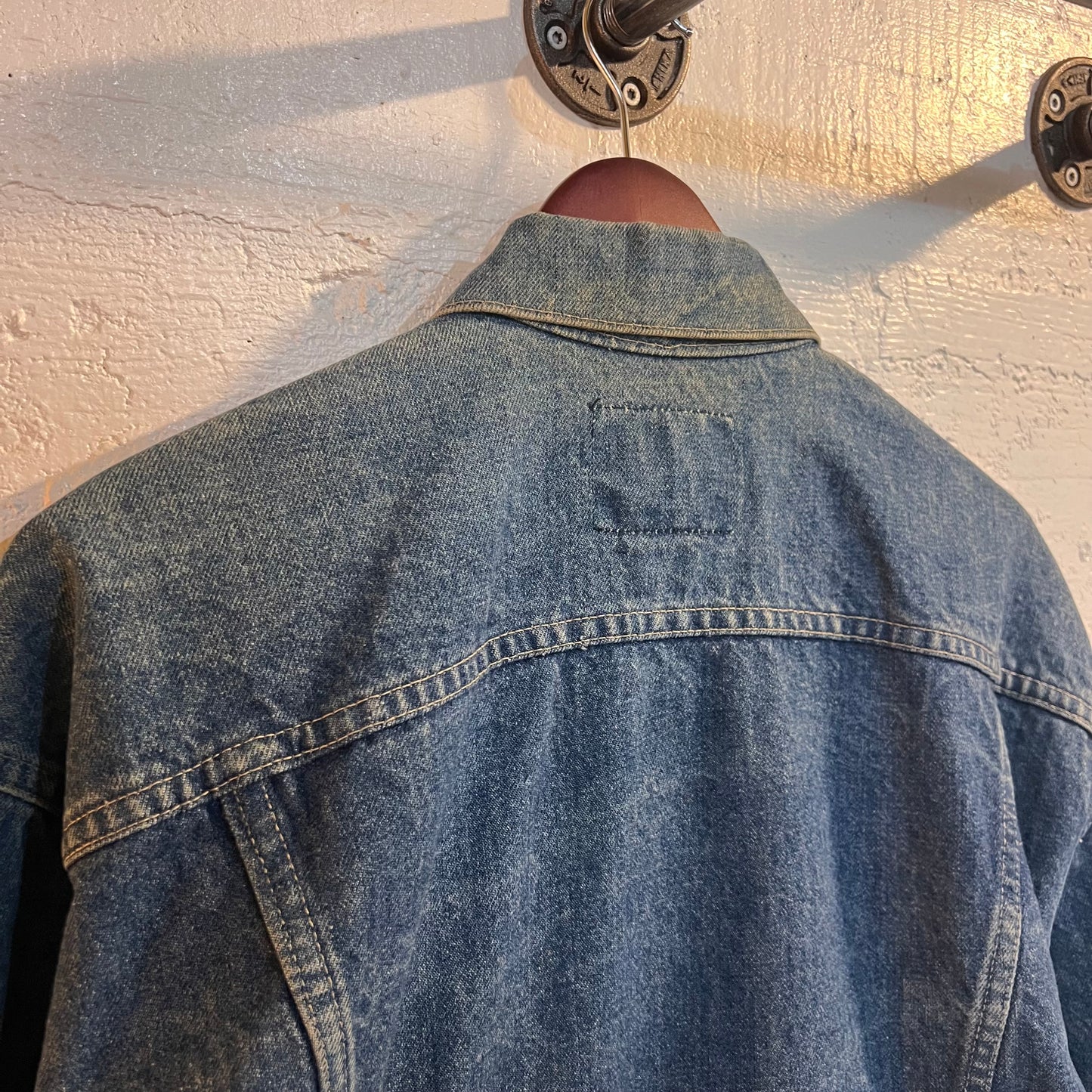 Vintage 90's Levi's Brown Tab Type III Denim Trucker Jacket - Size Small - Made In USA - Medium Stone Wash Blue