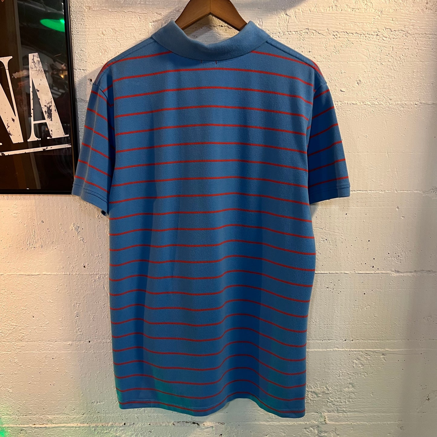 Vintage 2000's Nike Mini Swoosh Embroidered Striped Polo Shirt - Size XL - Silver Tag - Blue/Red