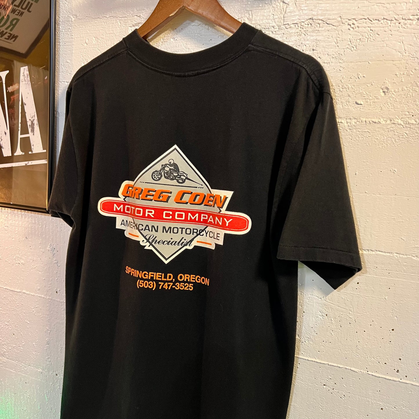 Vintage Greg Coen Motor Company 'Dare To Dream' Eagle Springfield, OR Single Stitch T-Shirt - Size Large - Made In USA - Black/Multicolor