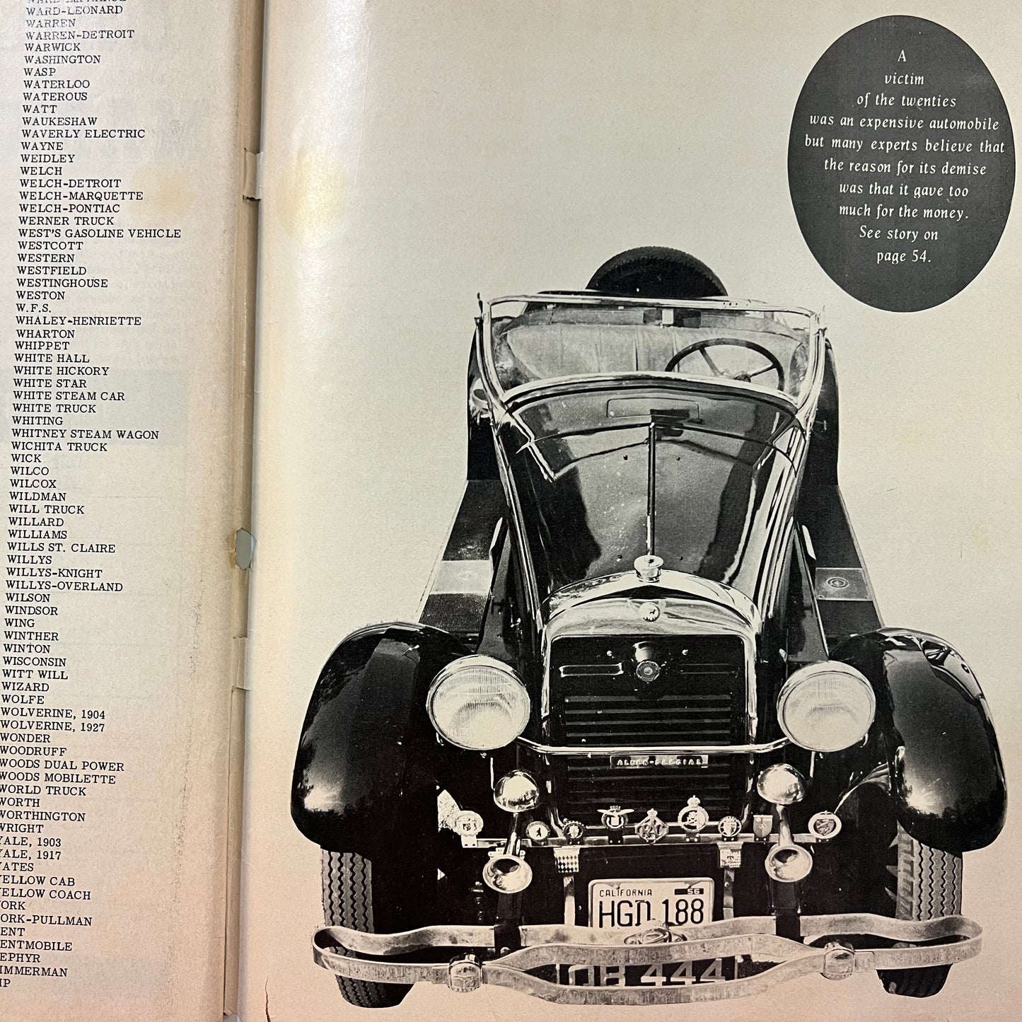 Vintage 1966 Car Classics Magazine 'Vol.1 No.1'