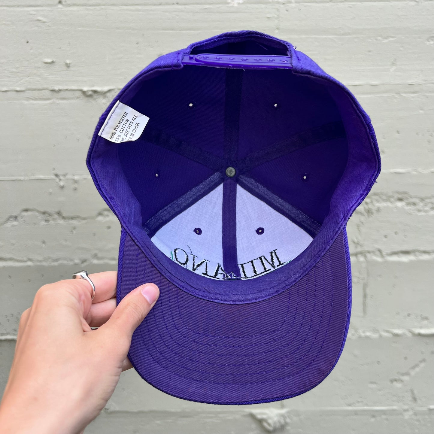 Vintage Embroidered Milano, Italia Snap Back Hat - One Size Fits All - Purple/Multi