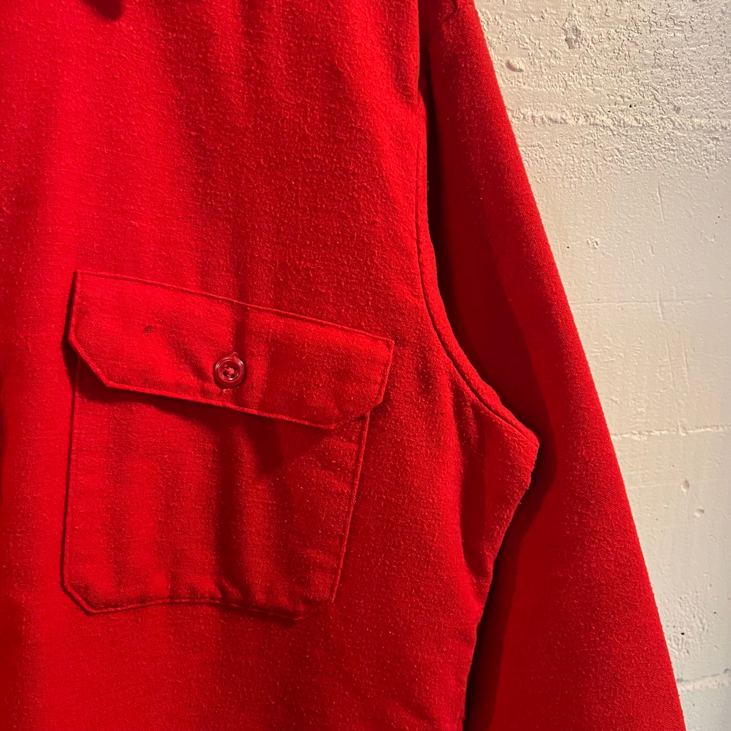 True Vintage 60's/70's Sears Fieldmaster Quilt Lined Flannel Shirt - Size Medium (15-15.5) - Red