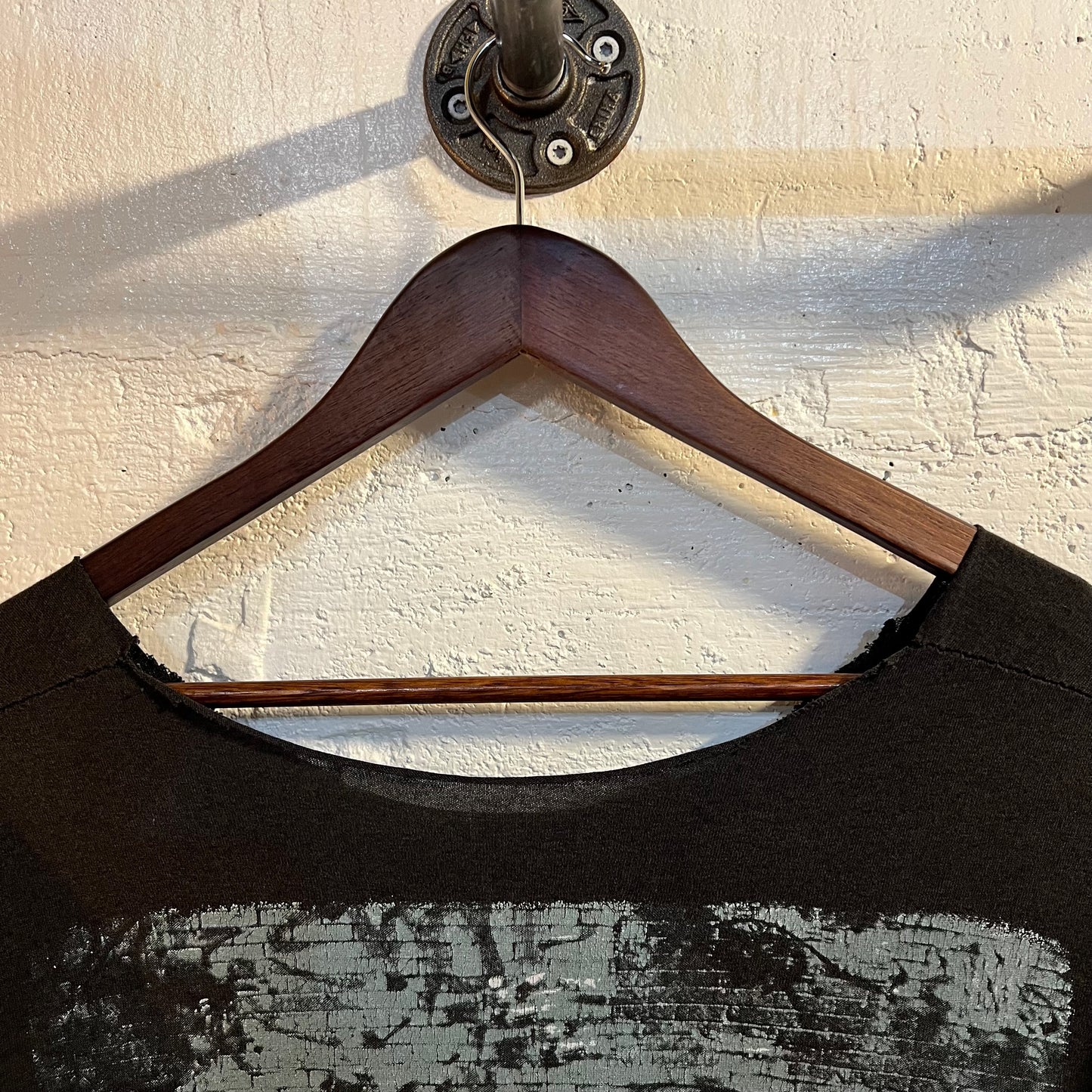 Vintage 80’s Distressed Lou Reed ‘New York’ Tour Band T-Shirt - Size Large - Faded Black/Grayish Blue