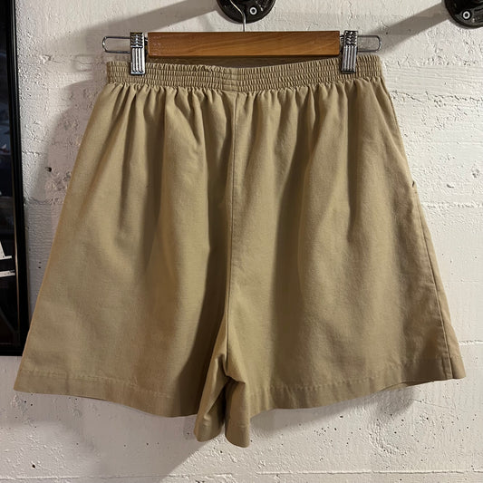 Vintage Elastic High Waisted Khaki Shorts - Size Women’s 14 - Tan/Sand