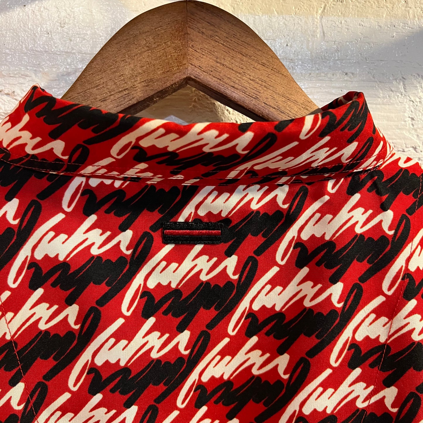 Vintage 90's All Over Print Fubu Short Sleeve Button Up Shirt - Size XL - Red/Black/White