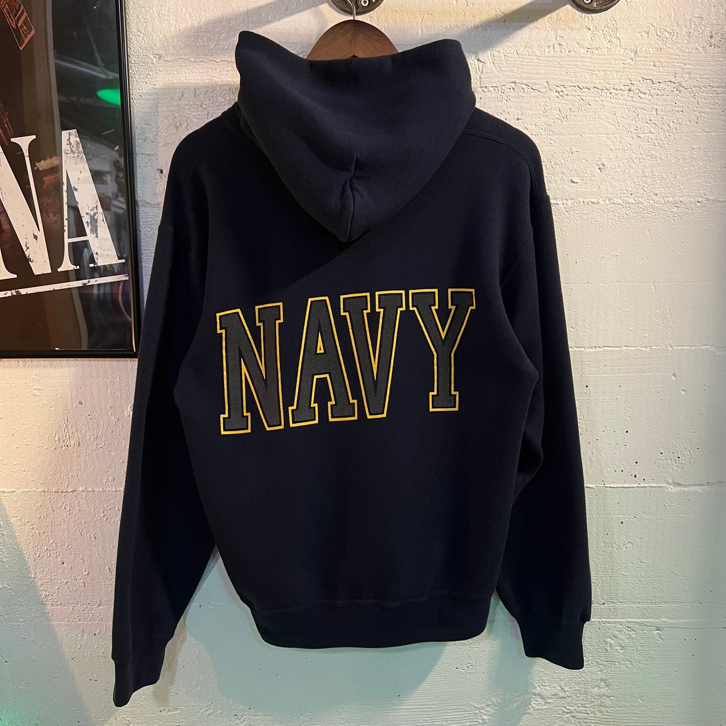 Vintage 90's U.S. Navy Seal Reflective Hoodie Sweatshirt - Size Small - Made In USA - Navy