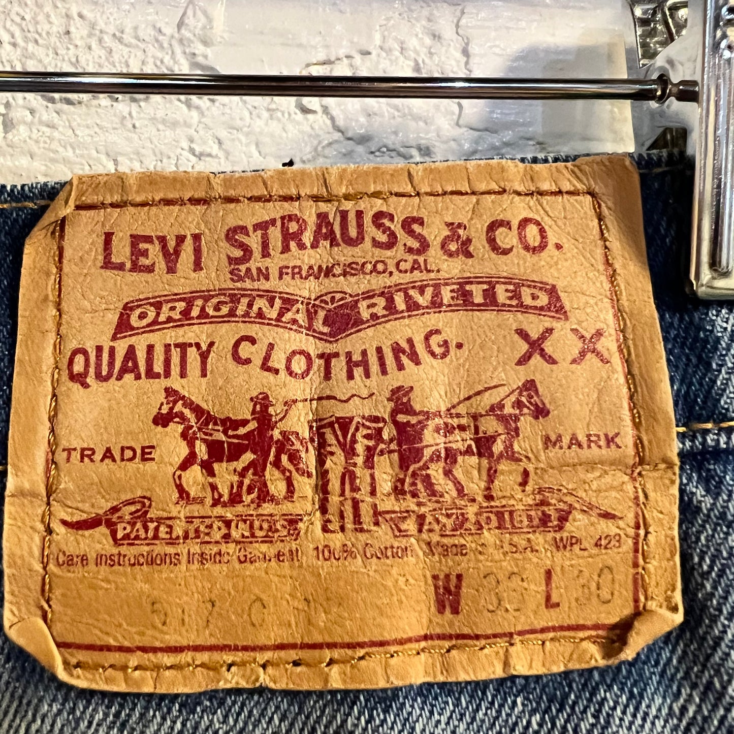 Vintage 1980's Levi's 517-0217 Distressed Bootcut Jeans - Size 32" x 30" - Made In USA - Stonewash Indigo