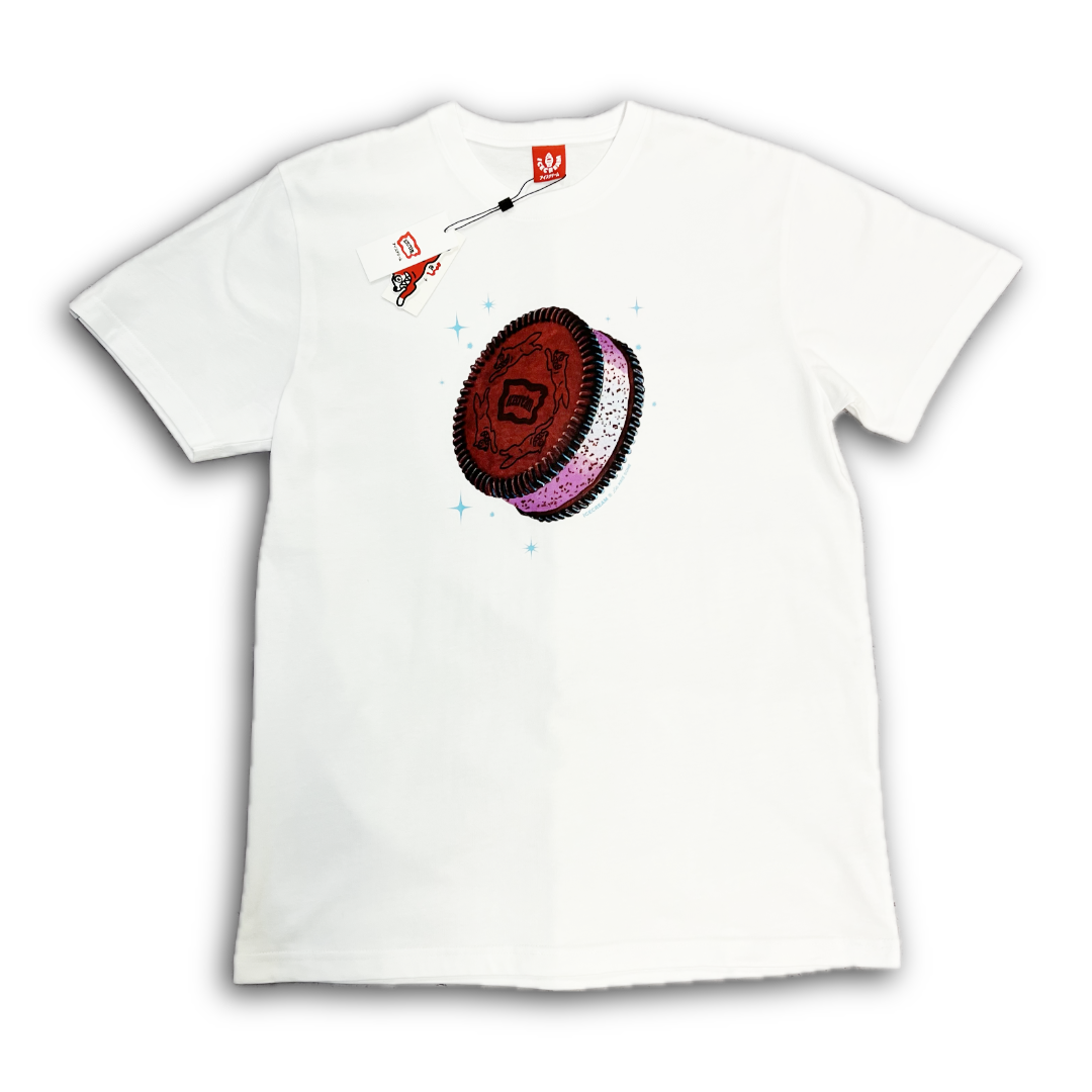 *New* Ice Cream 'Cookies' Short Sleeve T-Shirt - Size Medium - White