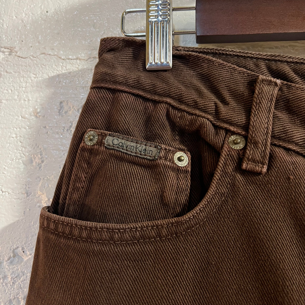 Vintage 90's Calvin Klein Jeans Brown Classic 5-Pocket Overdye Stonewash Denim Jeans - Size 8 (26"x31") - Made In USA