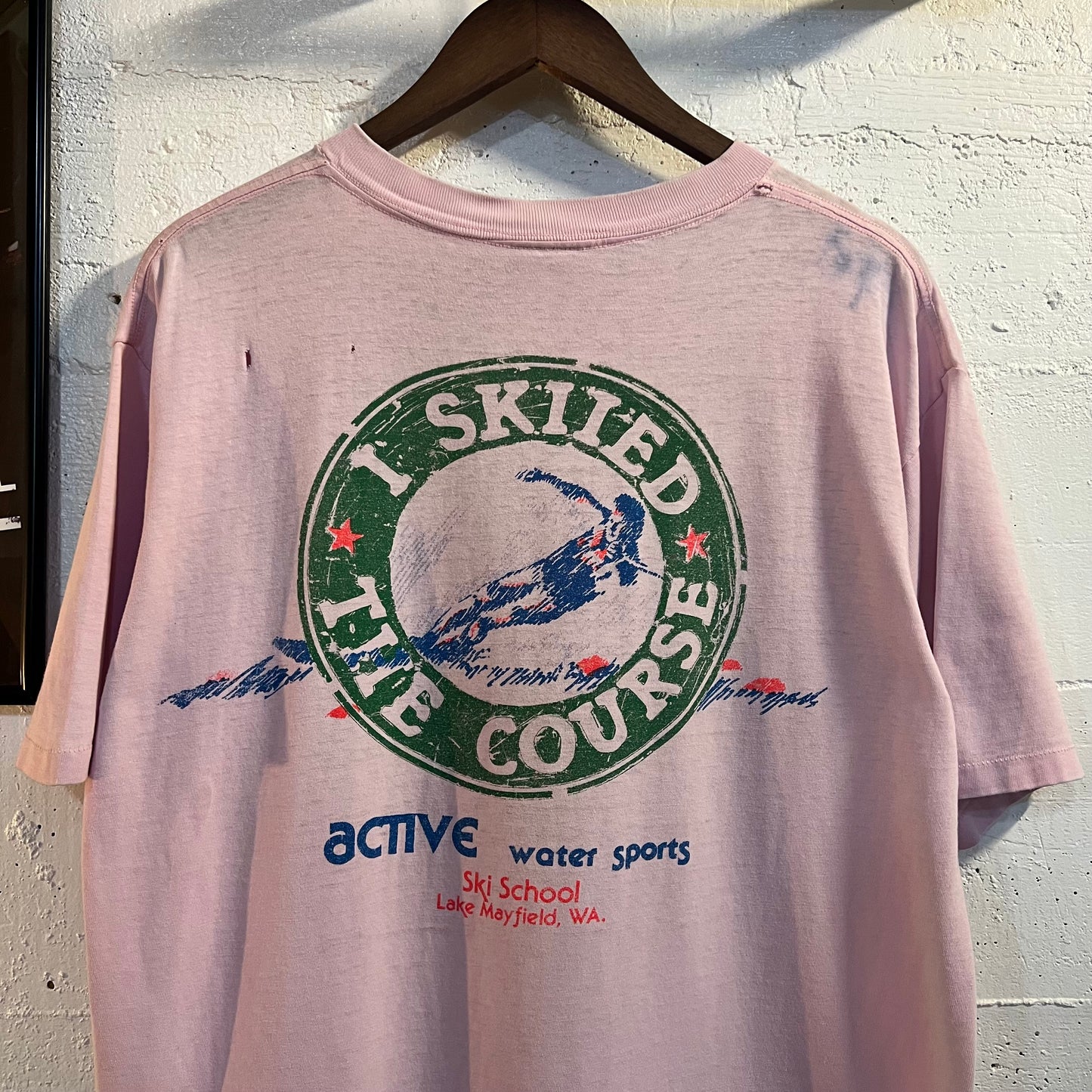 Vintage 90's Distressed Single Stitch 'Active Water Sports' Graphic T-Shirt ' - Size XL - Made In USA
